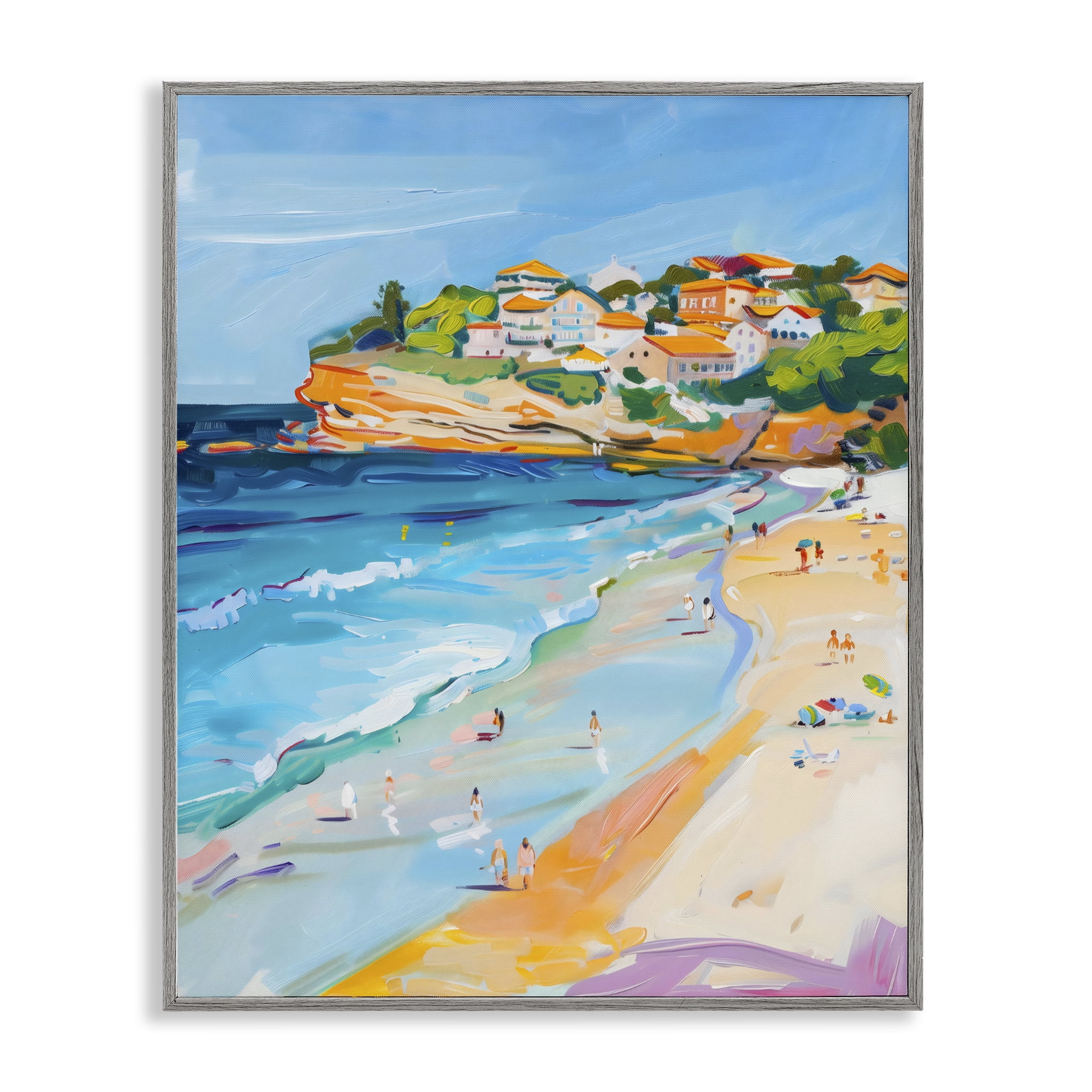 Stupell Industries Bondi Beach Cove Gray Framed Giclee Art, design by The Prints Vibe