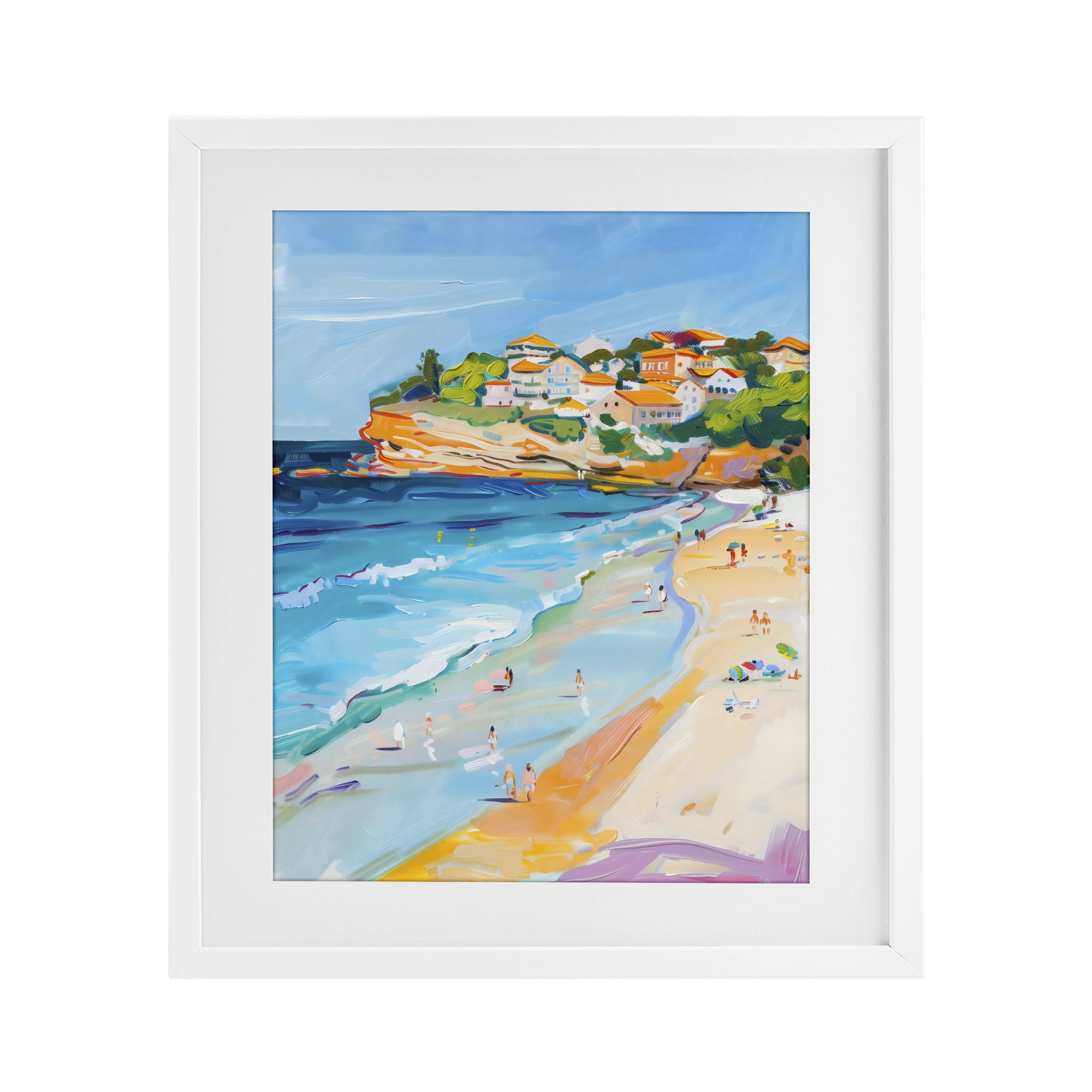Stupell Industries Bondi Beach Cove White Framed Print Under Glass, design by The Prints Vibe