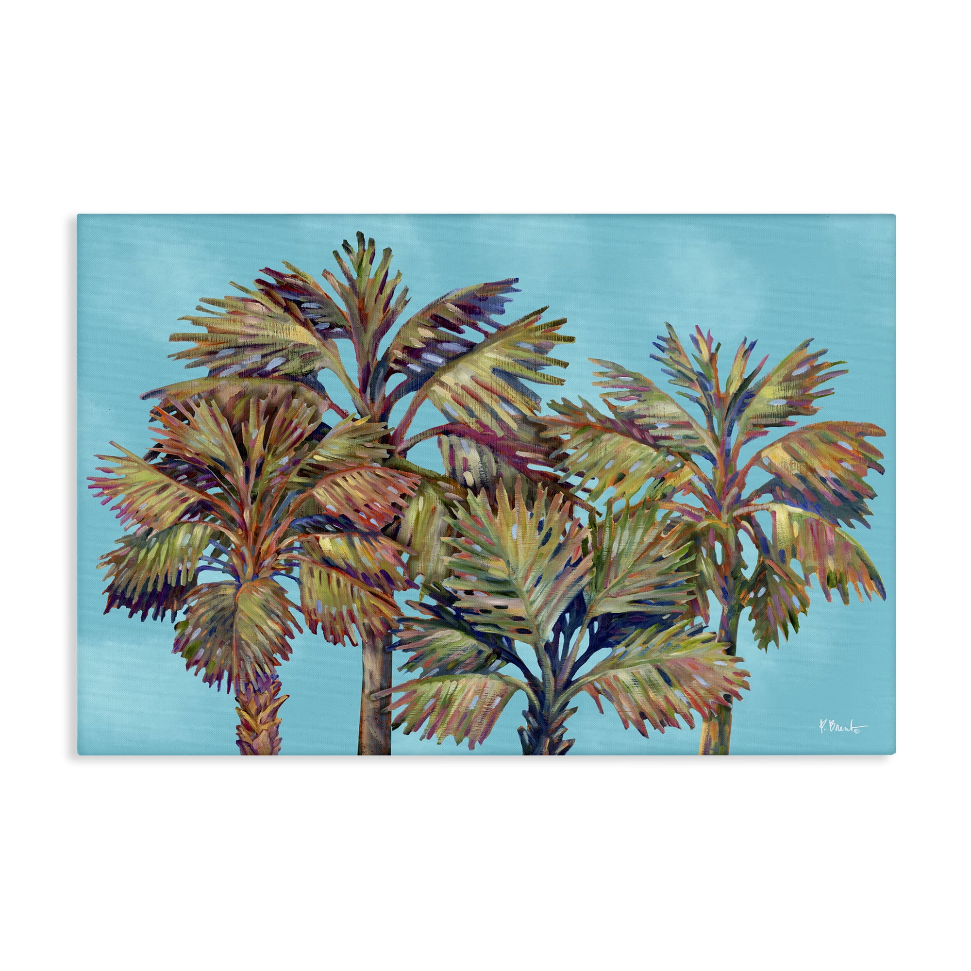 Stupell Industries Bondi Beach Palms Plants & Flowers Painting Wrapped Canvas Art Print Wall Art, 30 x 20