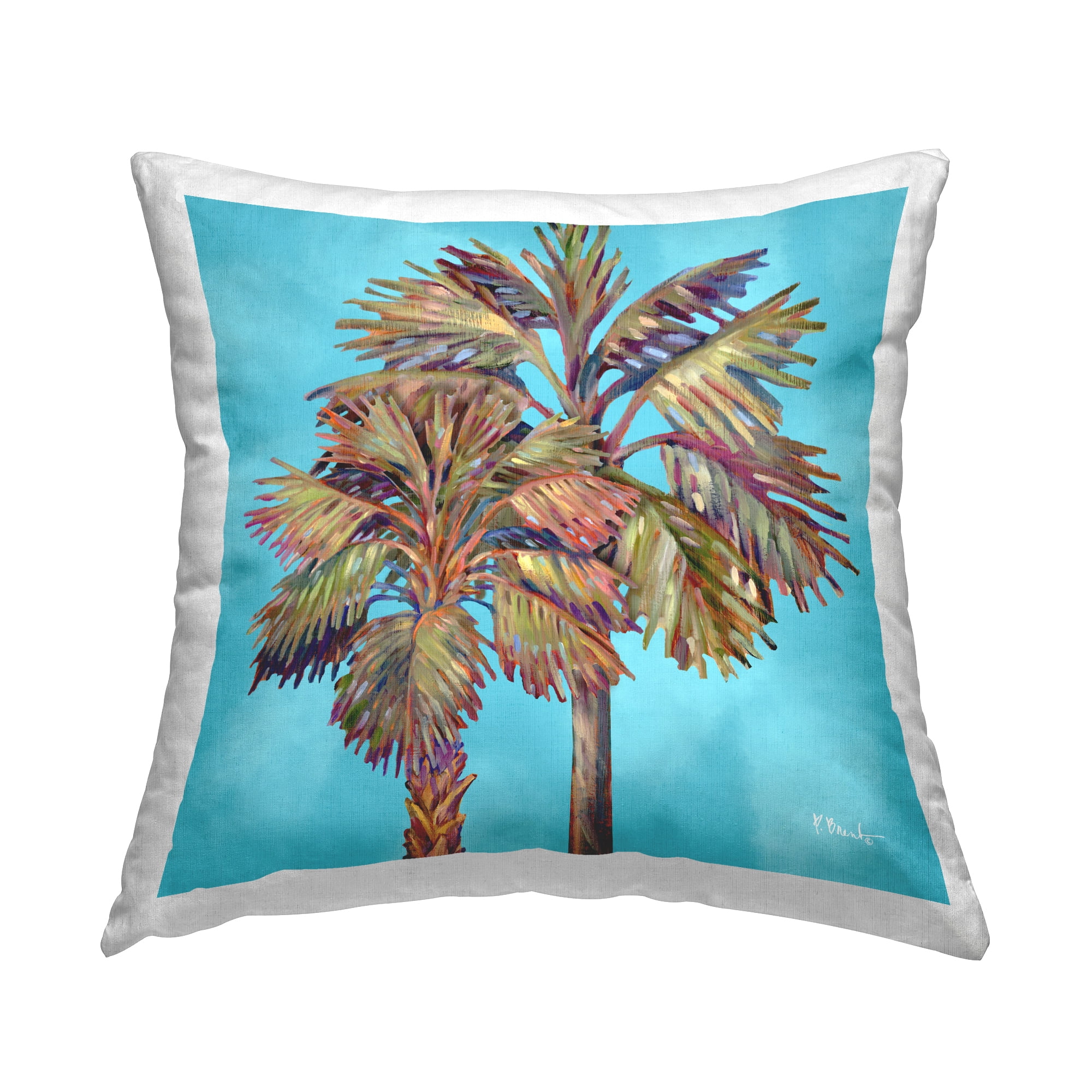 Stupell Industries Bondi Palms on Blue Decorative Printed Throw Pillow Design by Paul Brent.