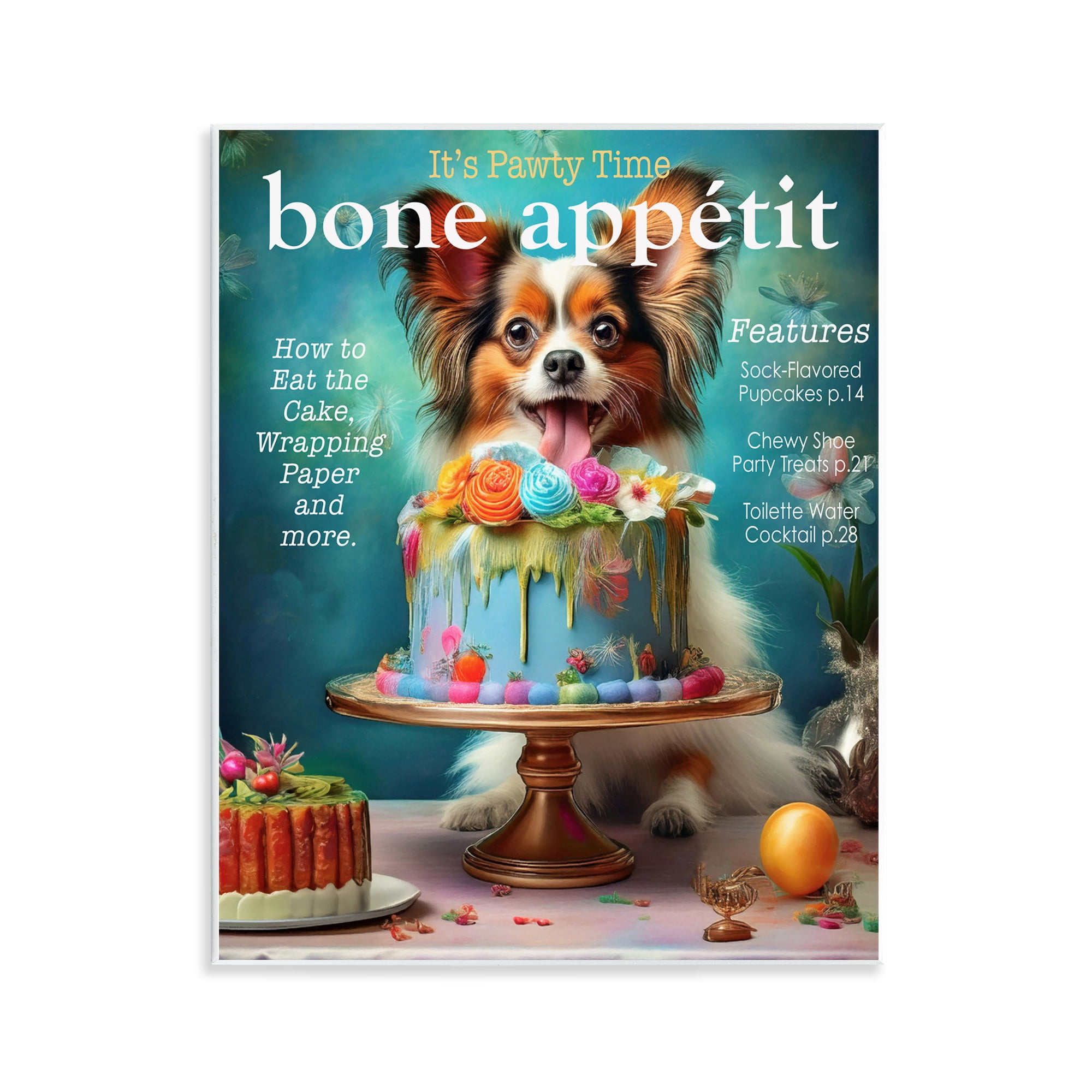 Stupell Industries Bone Appetit Dog Magazine Parody Wall Plaque Art, design by Grotto Studios