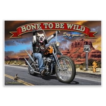 Stupell Industries Bone Wild Motorcycle Dog Transportation Painting Unframed Art Print Wall Art, 15 x 10