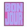 thumbnail image 1 of Stupell Industries Bonjour Pink & Blue Quotes and Sayings Painting Black Framed Art Print Wall Art, 16 x 20, 1 of 8
