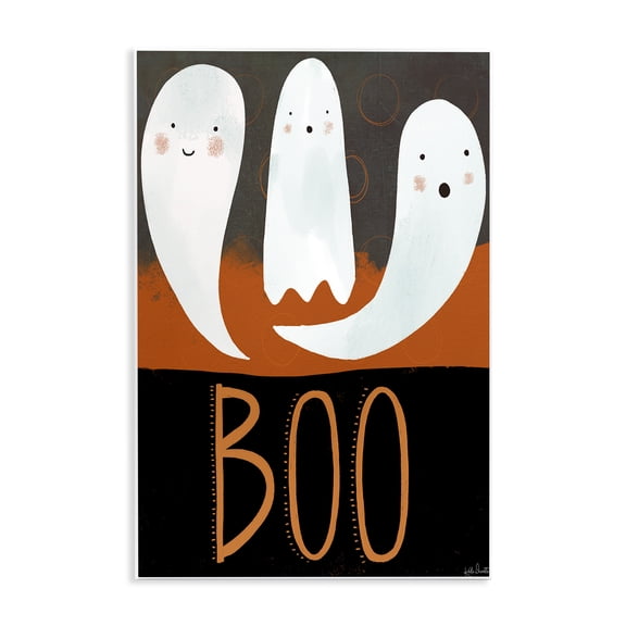 Stupell Industries Victorian Boo Halloween Festive Phrase Whimsical Happy Ghosts Wall Plaque Art, 13 x 19, by Katie Doucette