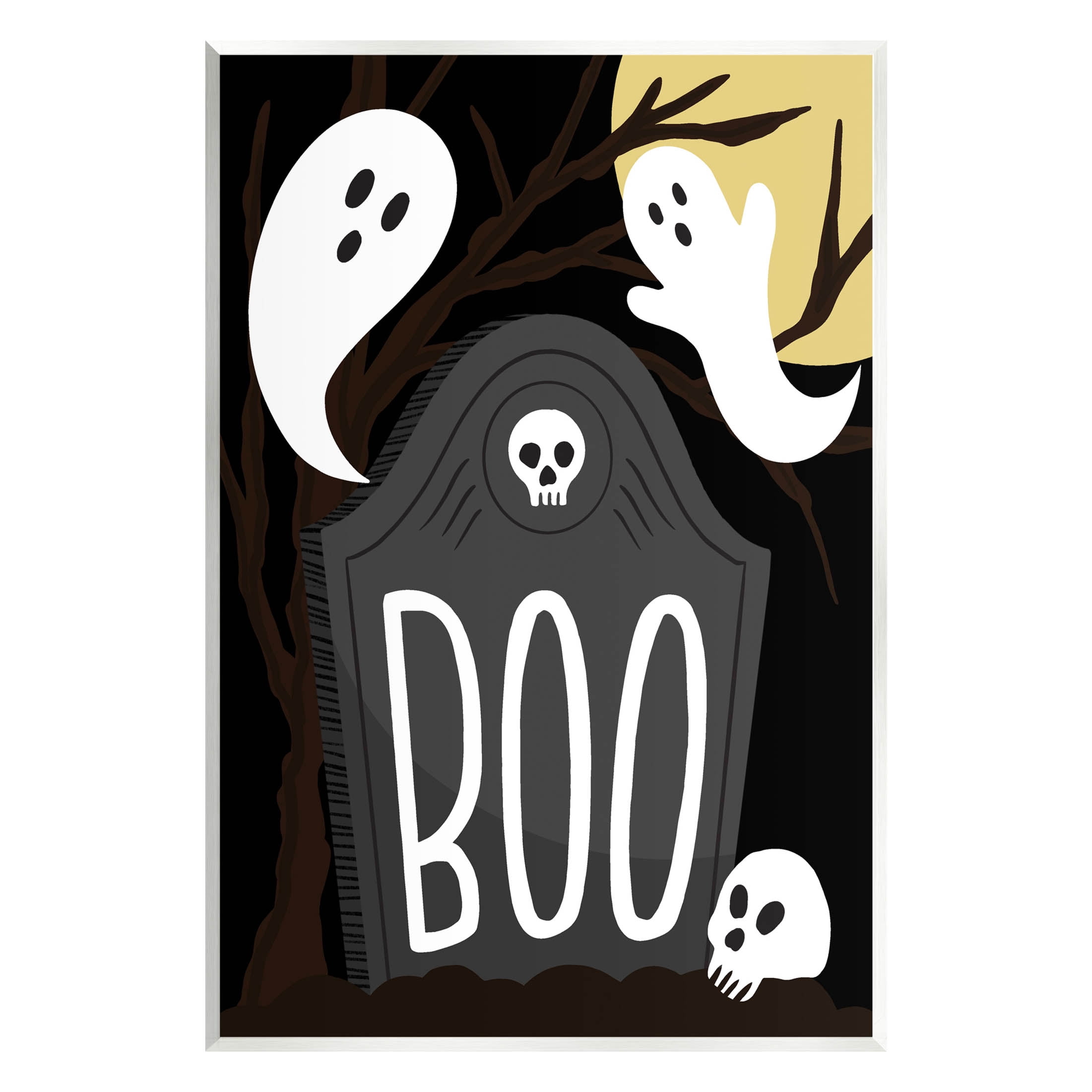Stupell Industries Boo Haunted Night Gravestone Graphic Art Unframed Art Print Wall Art, Design by Hey Bre! Creative Studio