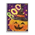 thumbnail image 1 of Stupell Industries Boo Jack-o-Lantern Halloween Candy Holiday Painting Gray Framed Art Print Wall Art, 1 of 5