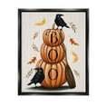 thumbnail image 1 of Stupell Industries Boo Ravens Pumpkin Stack Graphic Art Jet Black Floating Framed Canvas Print Wall Art, Design by Elizabeth Tyndall, 1 of 6