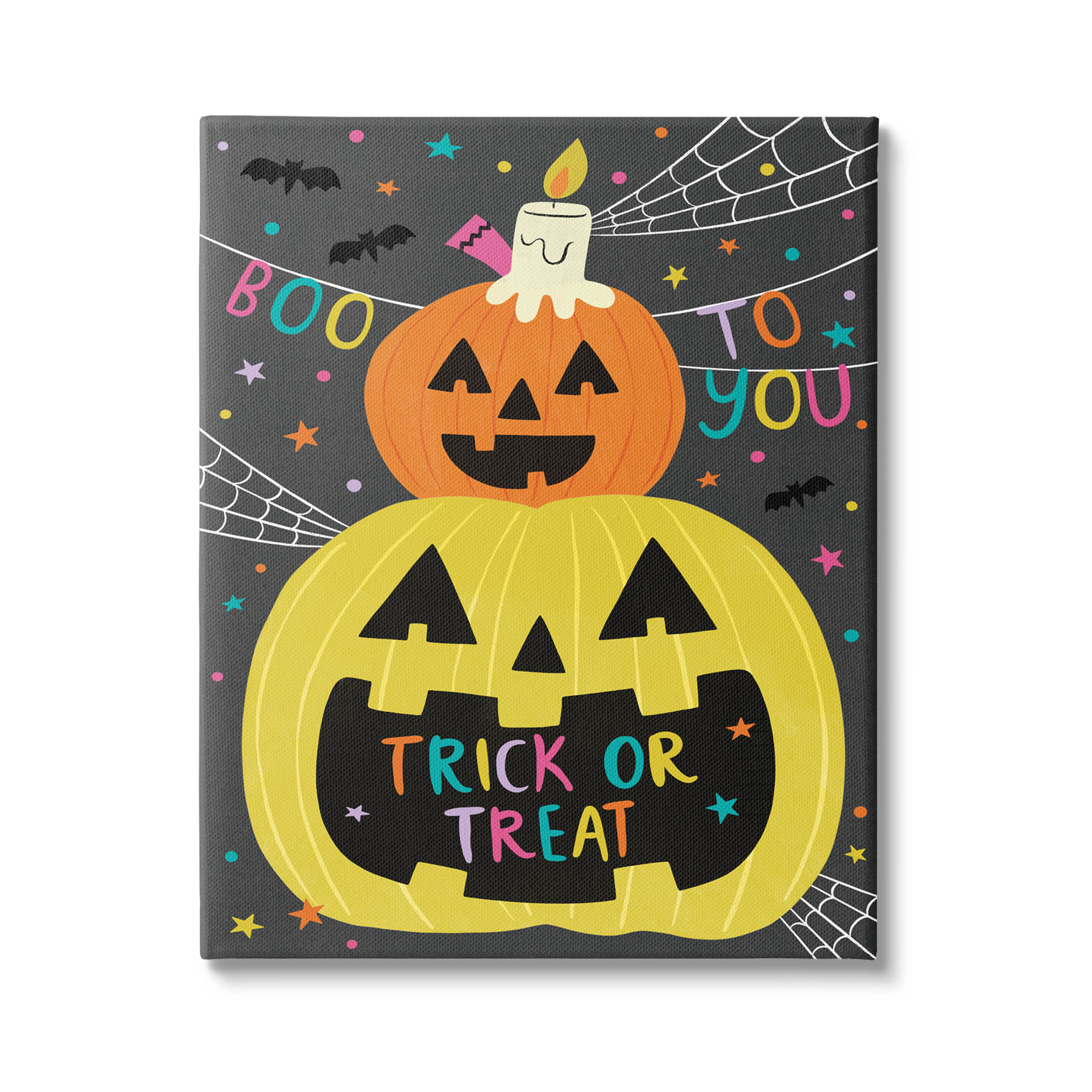 Stupell Industries Boo To You Fun Jack-O-Lanterns Graphic Art Gallery Wrapped Canvas Print Wall Art, Design by Lisa Barlow