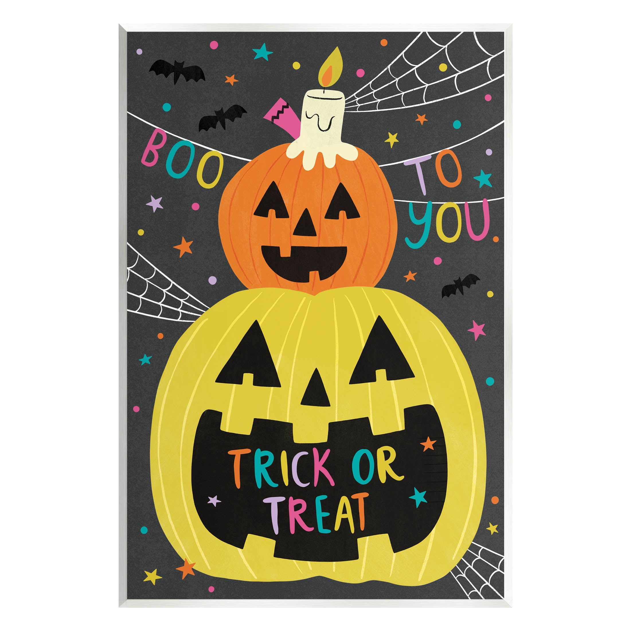 Stupell Industries Boo To You Fun Jack-O-Lanterns Graphic Art Unframed Art Print Wall Art, Design by Lisa Barlow