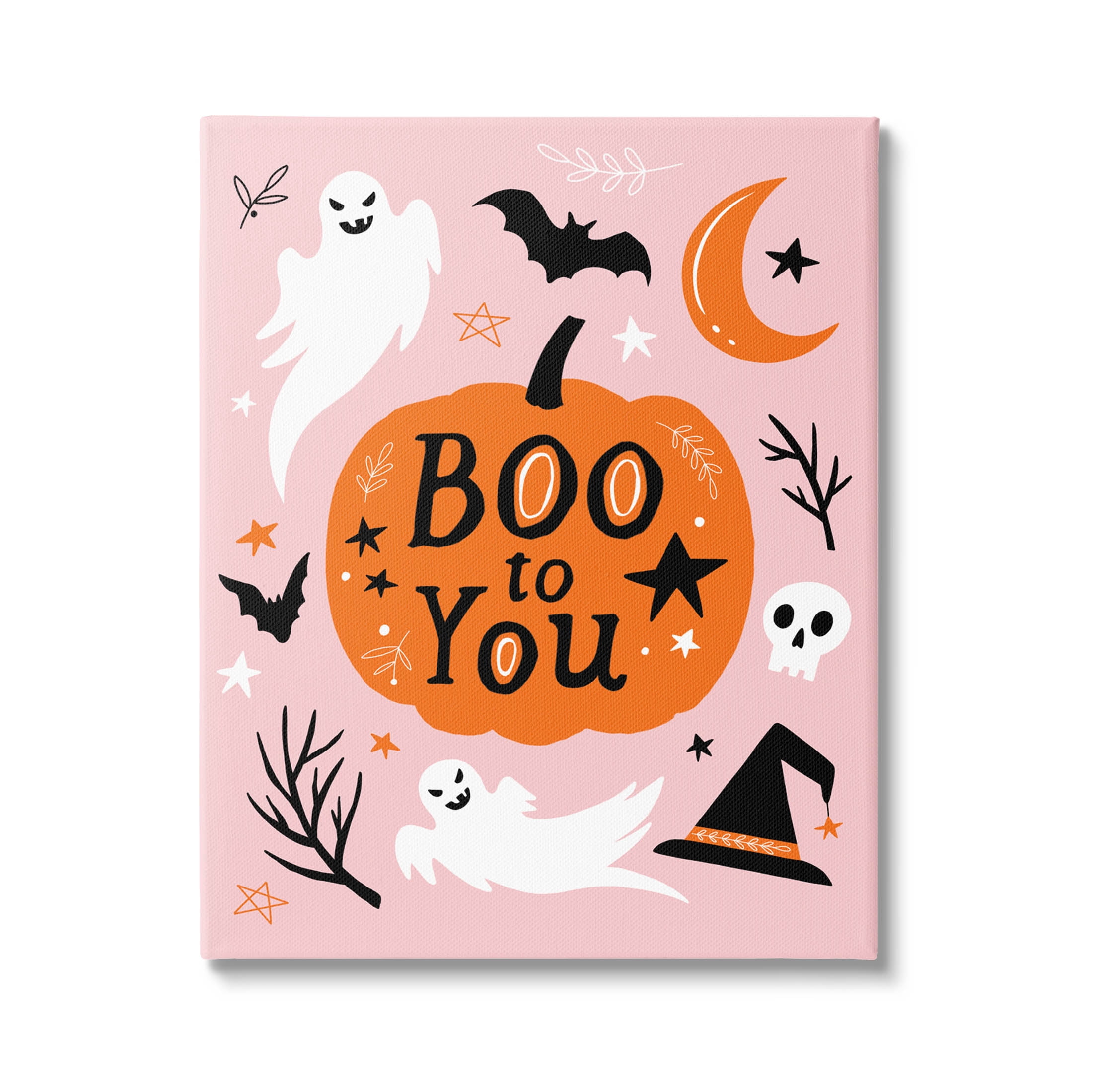 Stupell Industries Boo to You Halloween Elements Graphic Art Gallery Wrapped Canvas Print Wall Art, Design by Nina Seven