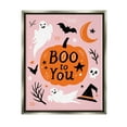 thumbnail image 1 of Stupell Industries Boo to You Halloween Elements Graphic Art Luster Gray Floating Framed Canvas Print Wall Art, Design by Nina Seven, 1 of 6