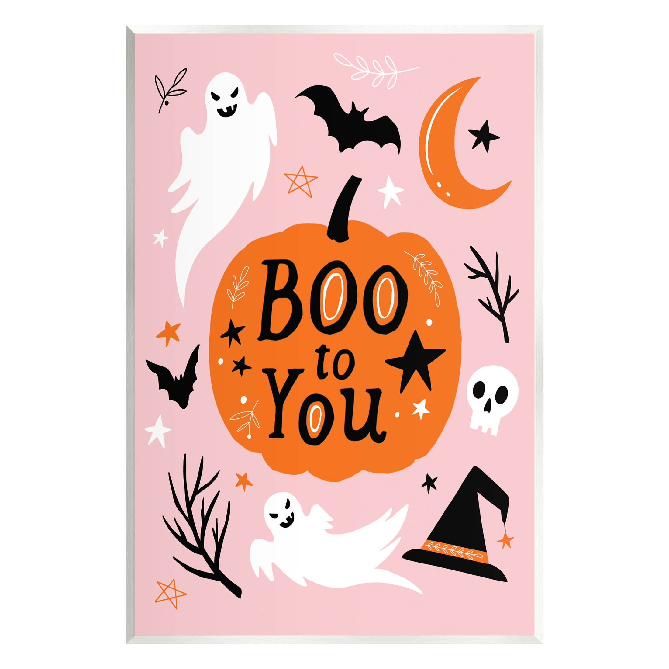 Stupell Industries Boo to You Halloween Elements Graphic Art Unframed Art Print Wall Art, Design by Nina Seven