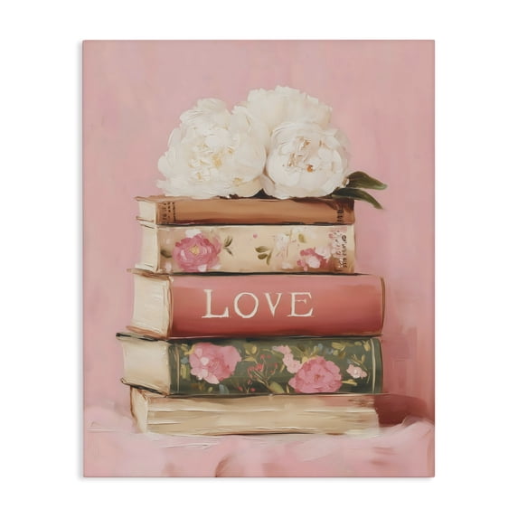 Stupell Industries Glam Book Love with Peonies Canvas Art, 30 x 40, by Arlington Prints