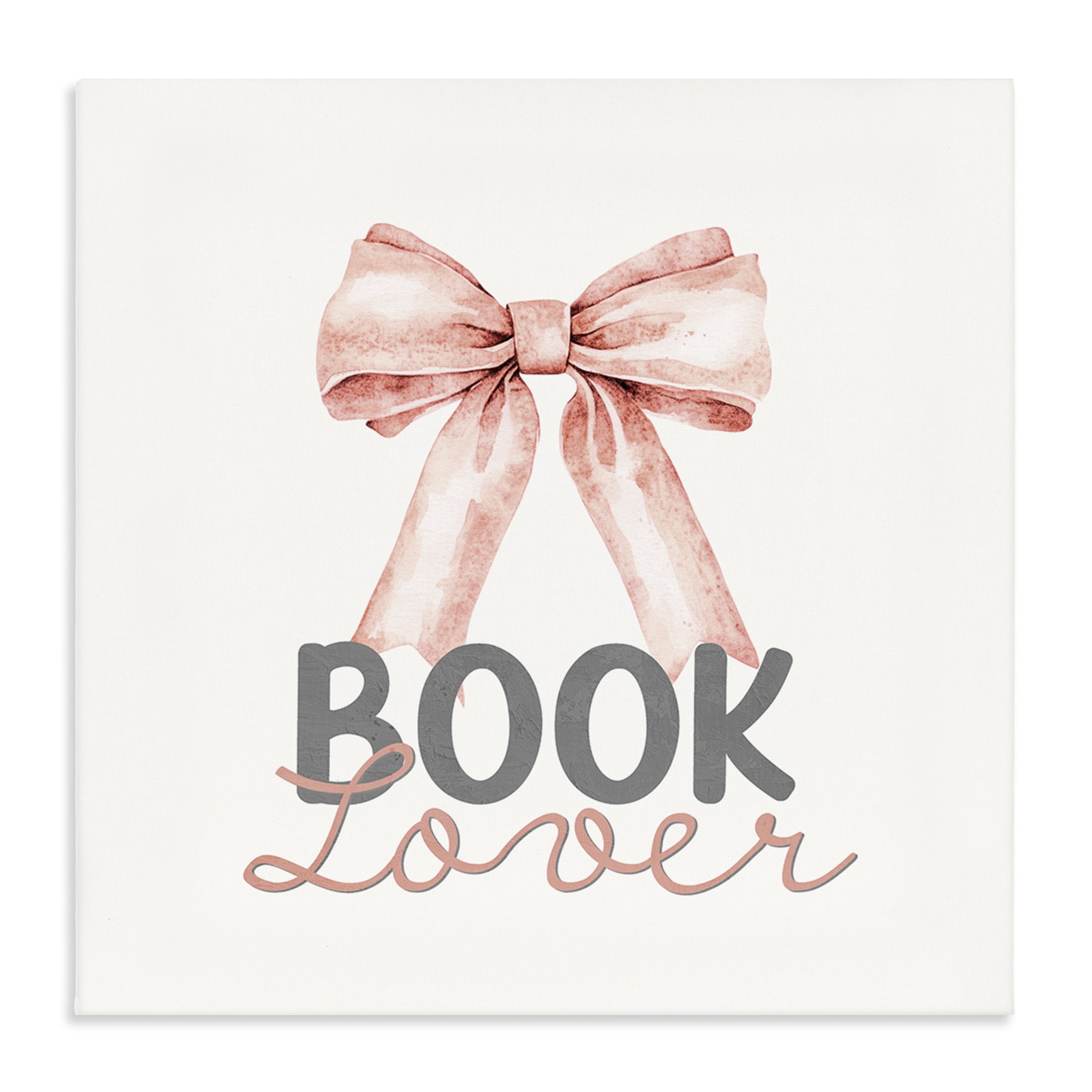 Stupell Industries Book Lover Pink Bow Canvas Wall Art, design by Kim Allen