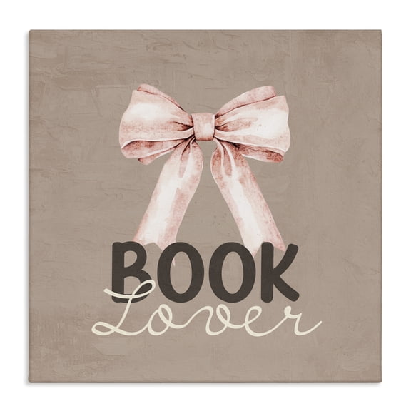 Stupell Industries Book Lover with Bow Canvas Wall Art, design by Kim Allen