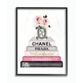 thumbnail image 1 of Stupell Industries Book Stack Fashion Candle Pink Rose Framed Wall Art by Amanda Greenwood, 1 of 6