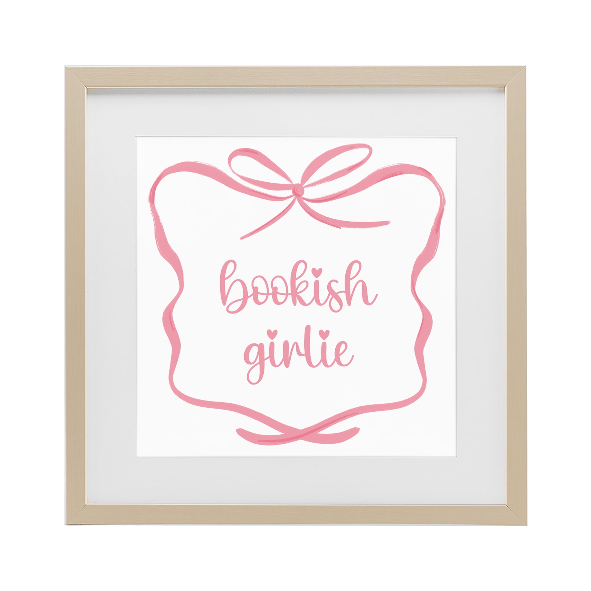 Stupell Industries Bookish Girlie with Bow Birch Framed Print Under Glass, design by Lucille Price
