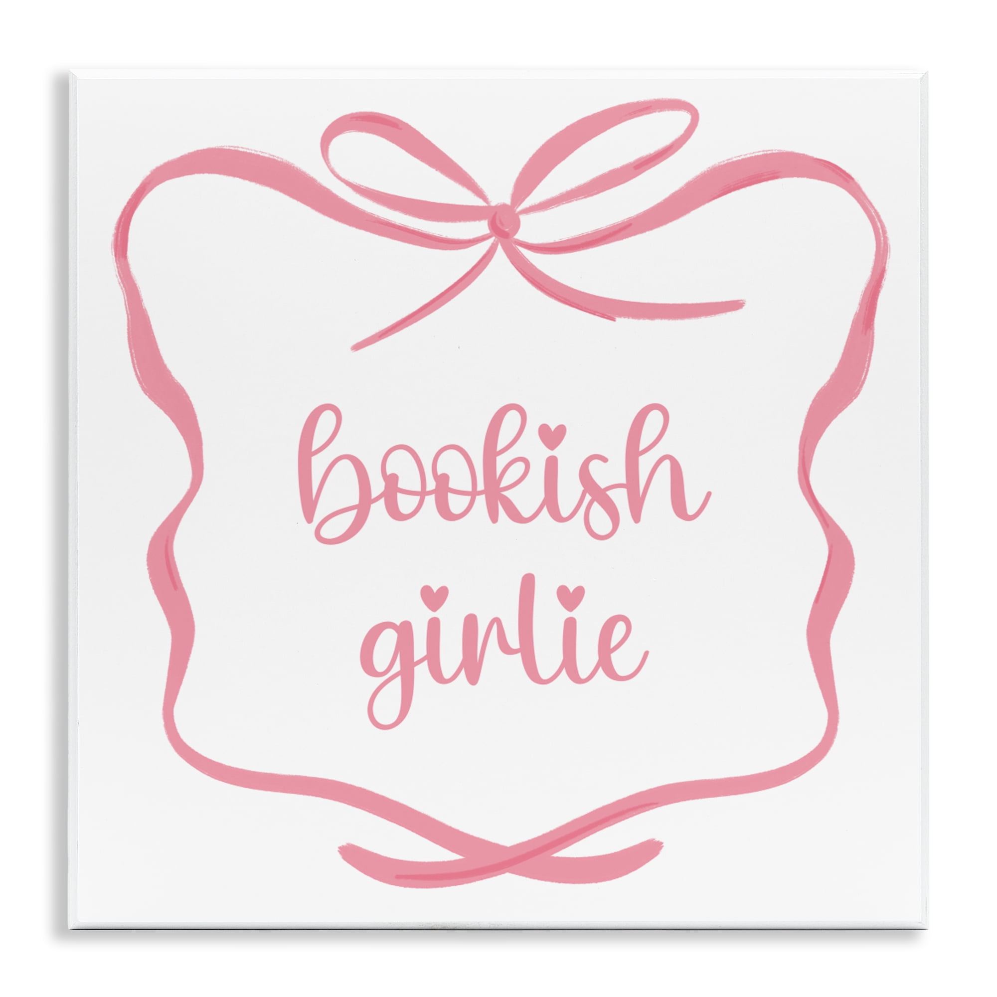 Stupell Industries Bookish Girlie with Bow Wall Plaque Art, design by Lucille Price