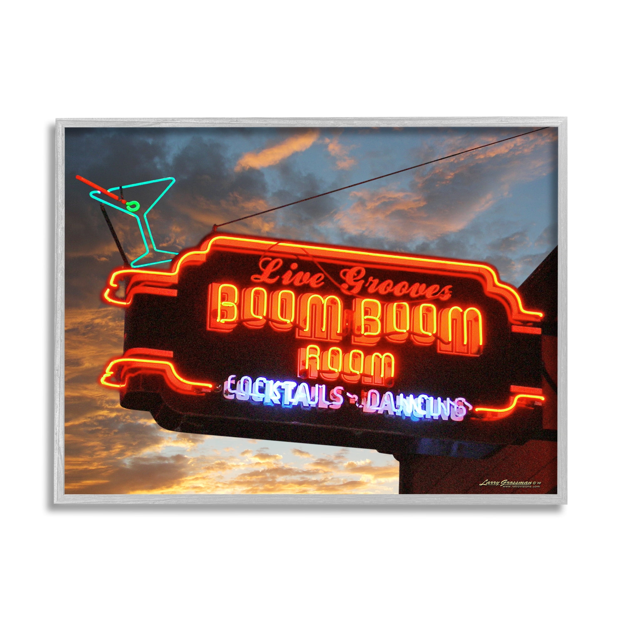 Stupell Industries Boom Room Cocktail Bar Food & Beverage Photography Gray Framed Art Print Wall Art, 30 x 24