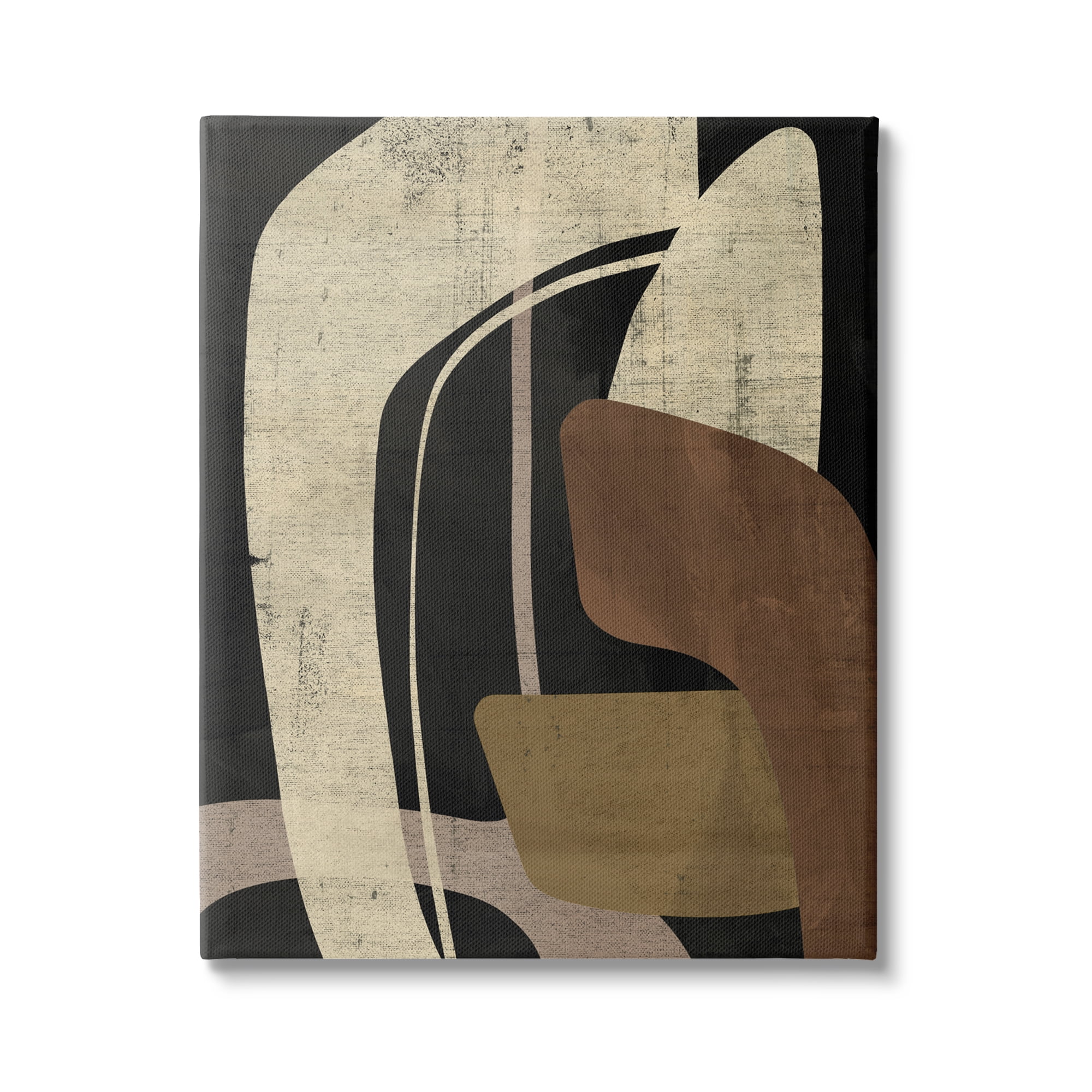 Stupell Industries Boomerang Shape Abstraction Abstract Painting Gallery Wrapped Canvas Art Print Wall Art, 36 x 48