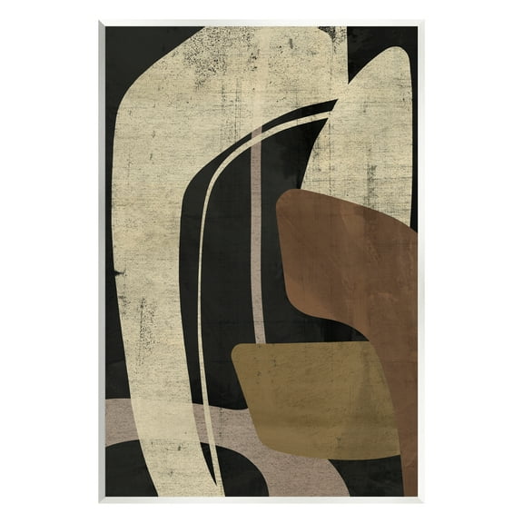 Stupell Industries Boomerang Shape Abstraction Abstract Painting Unframed Art Print Wall Art, 10 x 15