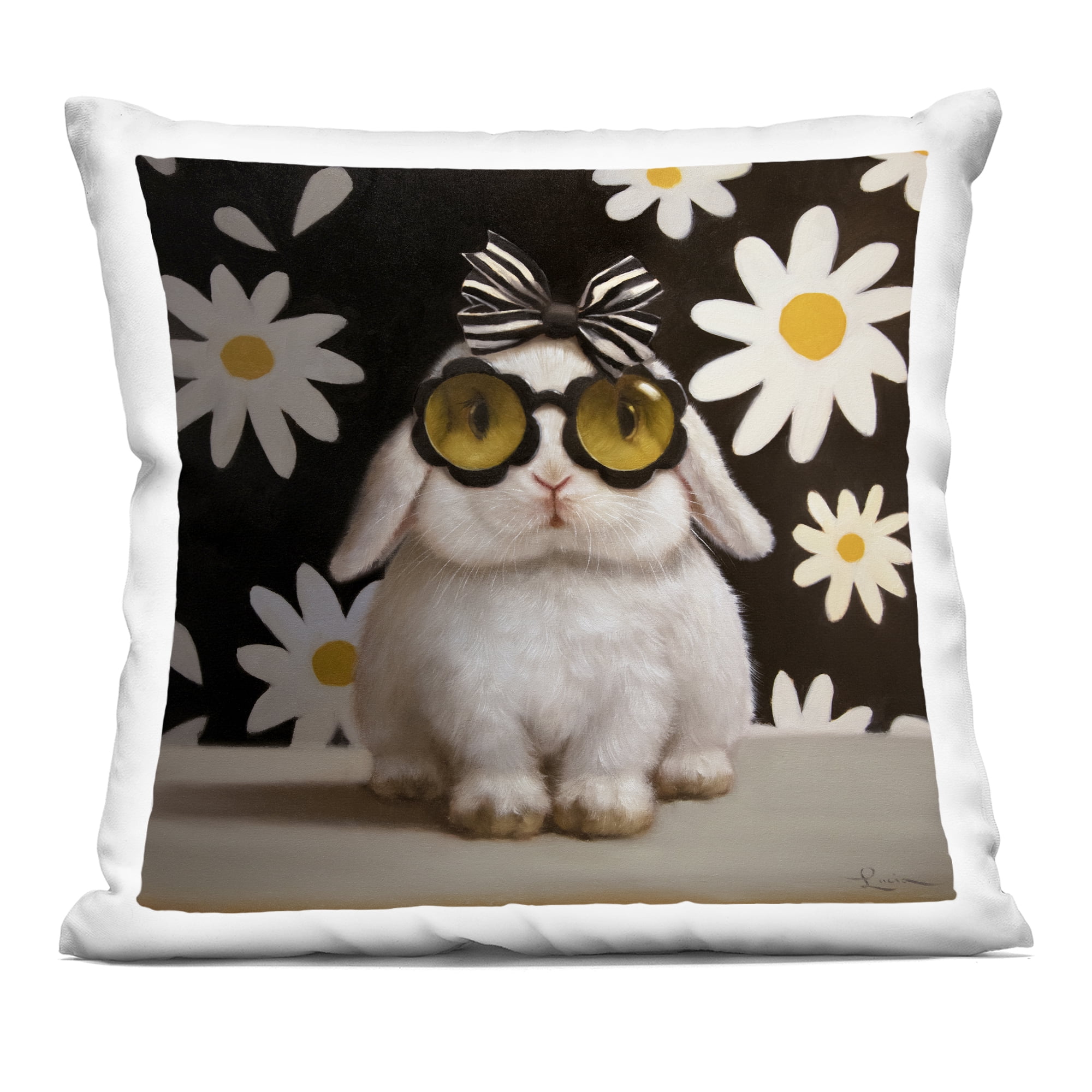 Stupell Industries Boopsie Daisy Bunny Decorative Printed Throw Pillow, design by Lucia Heffernan