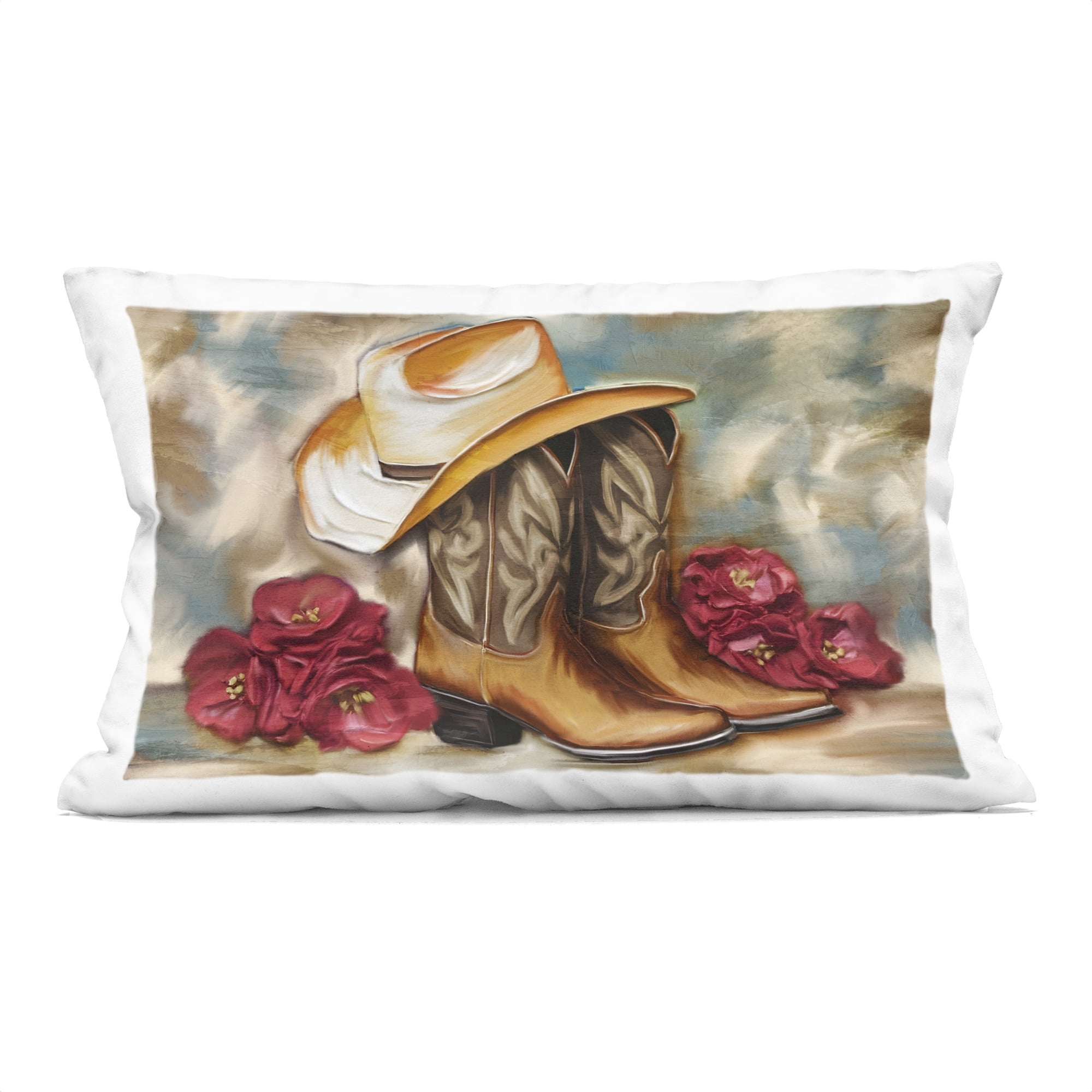 Stupell Industries Boots & Floral Bunches Decorative Printed Throw Pillow, design by Kim Allen