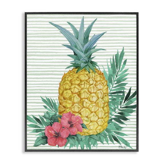 Stupell Industries Bora Bora Pineapple Black Framed Giclee Art design by Paul Brent, 20 x 16