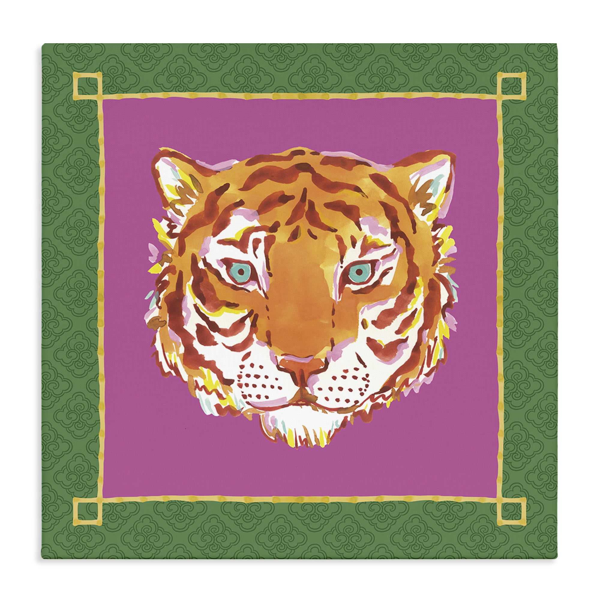 Stupell Industries Bordered Exotic Tiger Portrait Canvas Wall Art, design by Karolina Sato