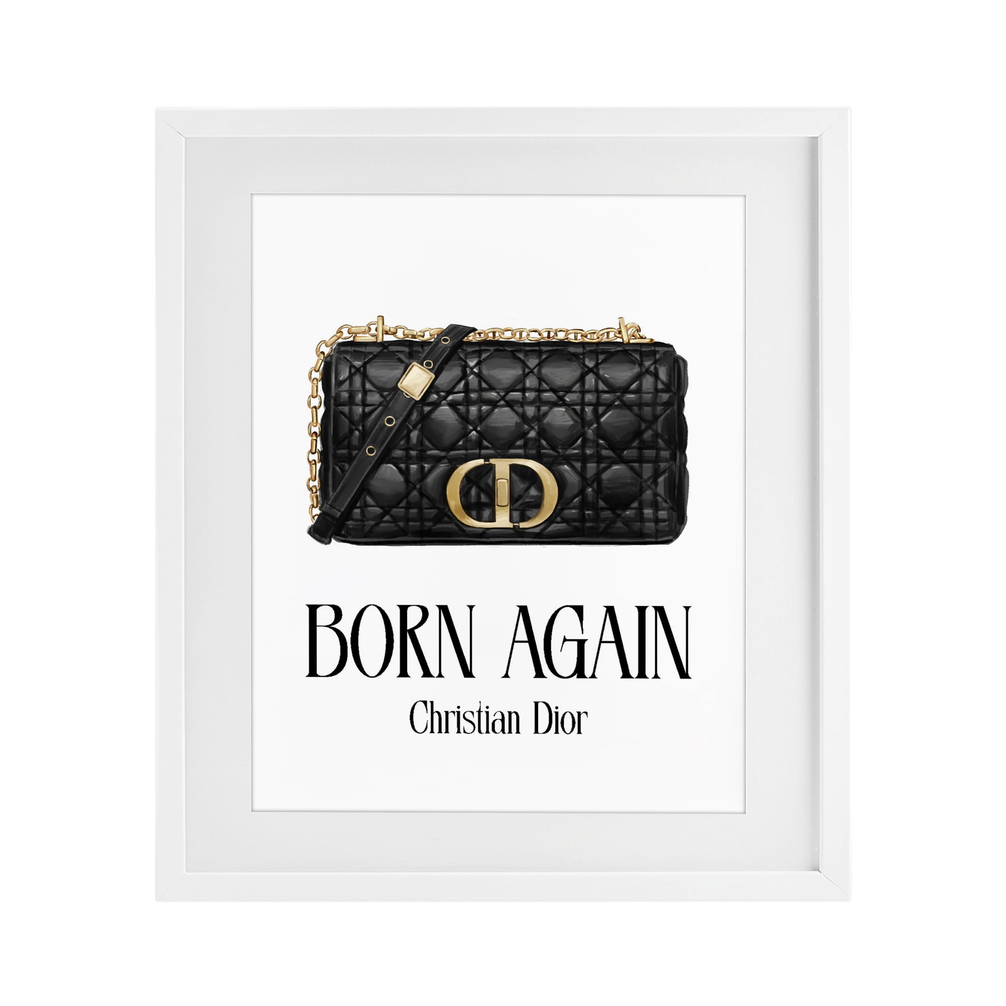 Stupell Industries Born Again Christian Bag White Framed Print Under Glass, design by Ziwei Li