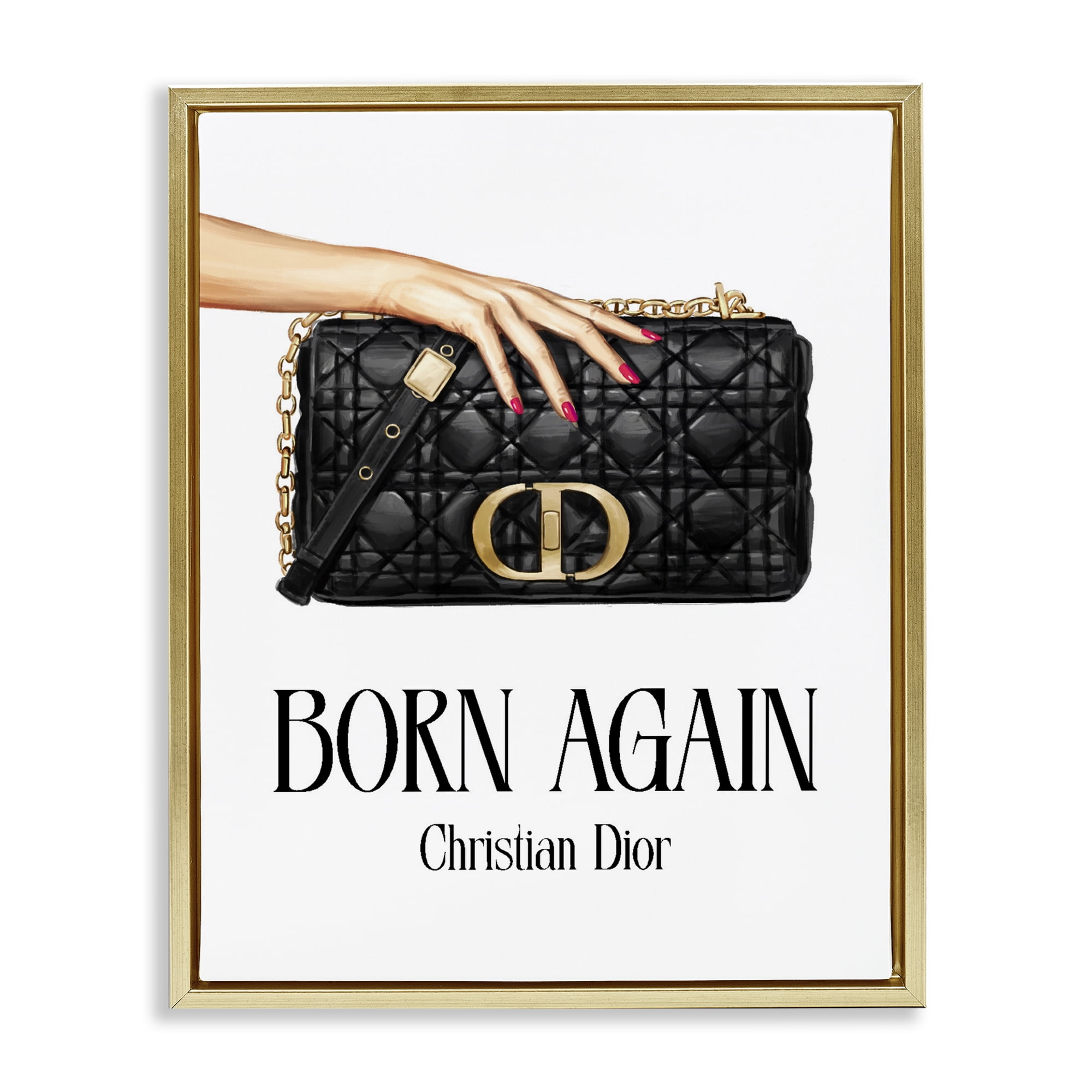 Stupell Industries Born Again Christian Luxury Gold Framed Floater Canvas Wall Art, design by Ziwei Li