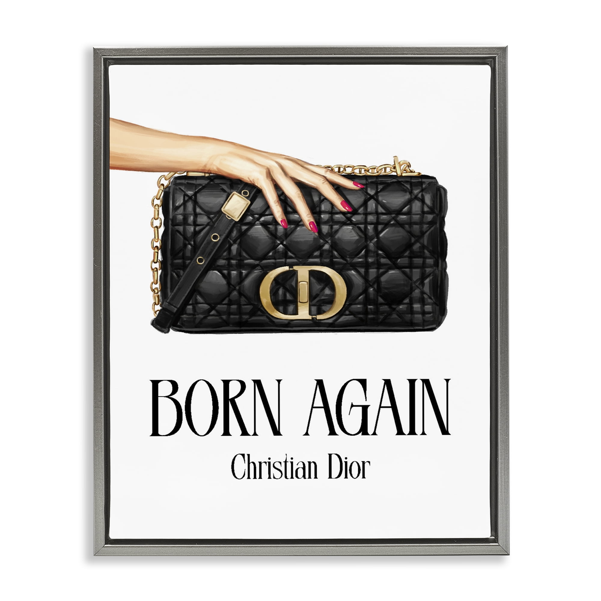 Stupell Industries Born Again Christian Luxury Gray Framed Floater Canvas Wall Art, design by Ziwei Li