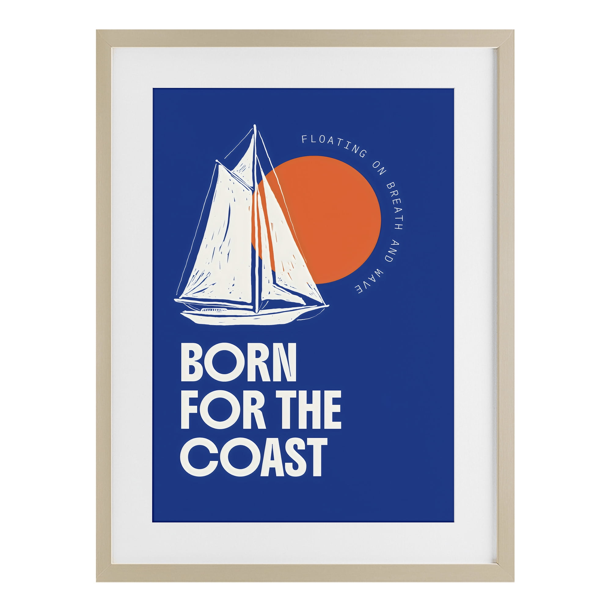 Stupell Industries Born For The Coast Birch Framed Print Under Glass, design by Creative Studio