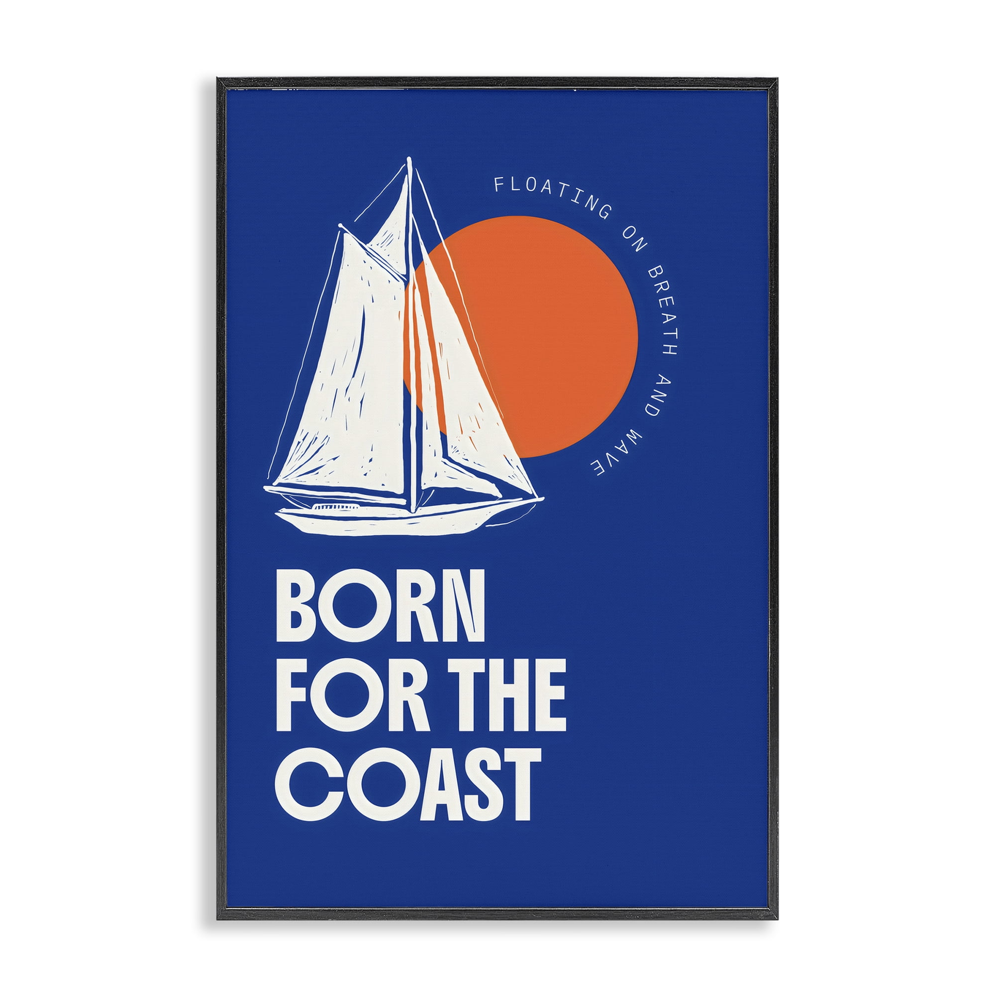 Stupell Industries Born For The Coast Black Framed Giclee Art, design by Creative Studio