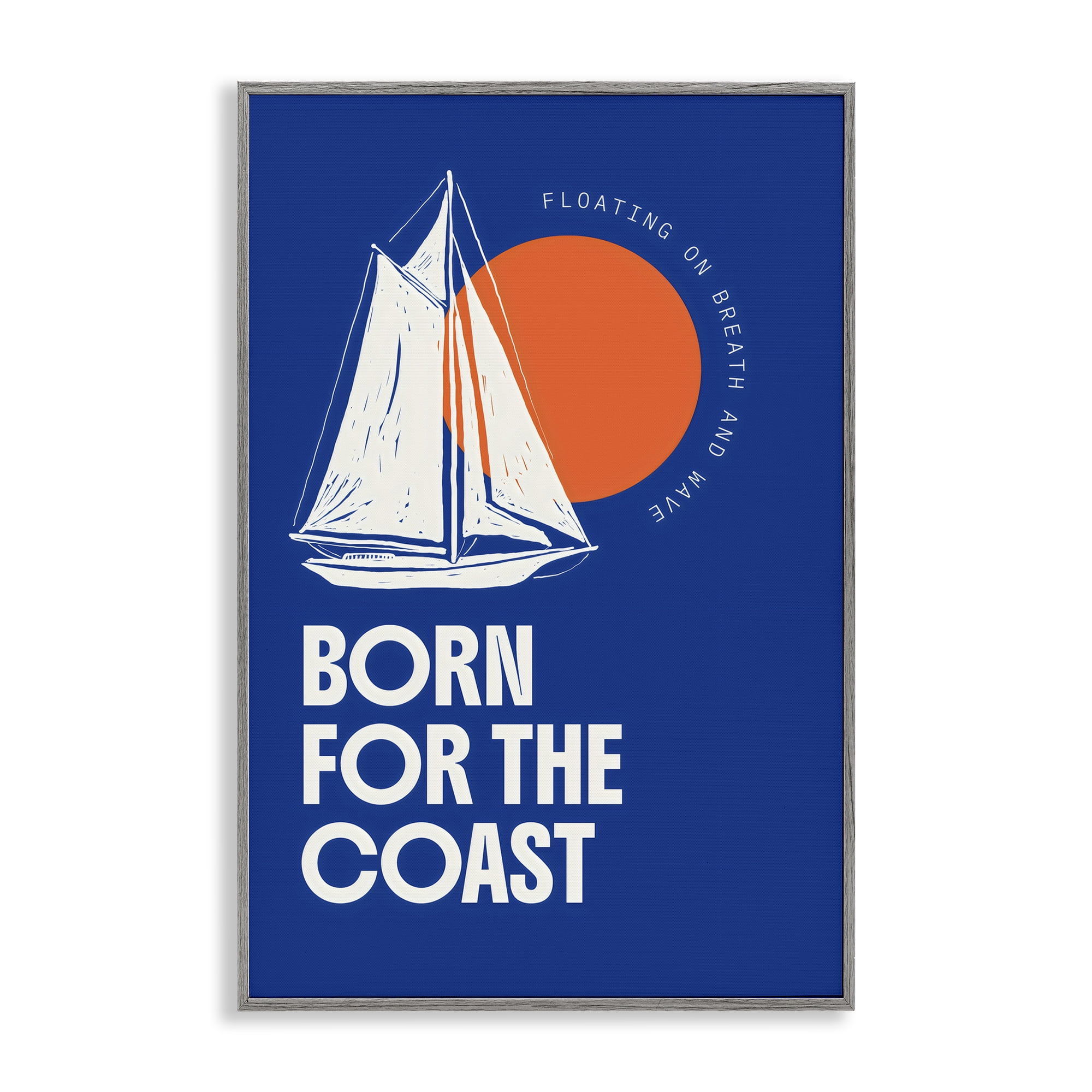 Stupell Industries Born For The Coast Gray Framed Giclee Art, design by Creative Studio