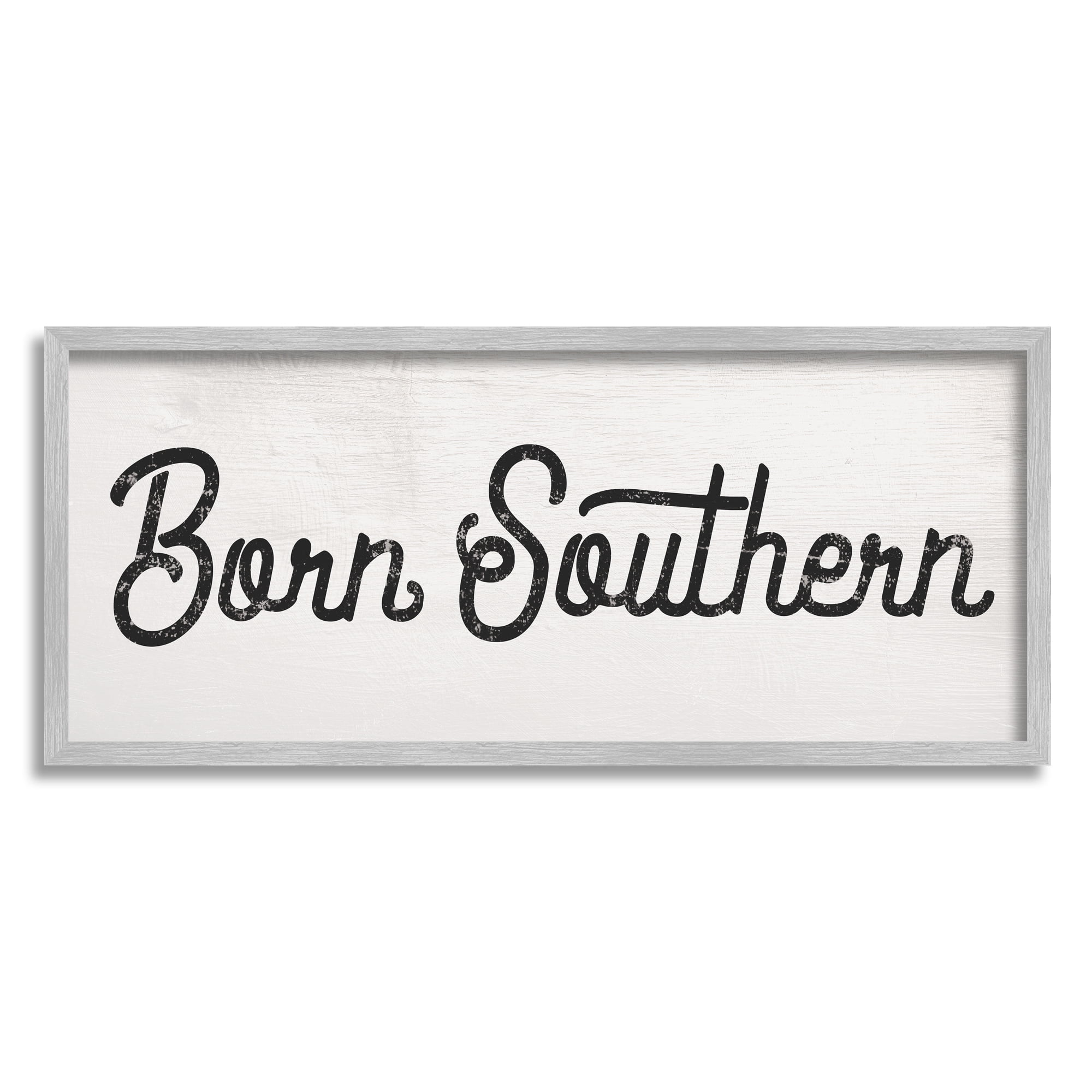 Stupell Industries Born Southern Quaint Country Phrase Retro Typography, 10 x 24, Designed by Daphne Polselli