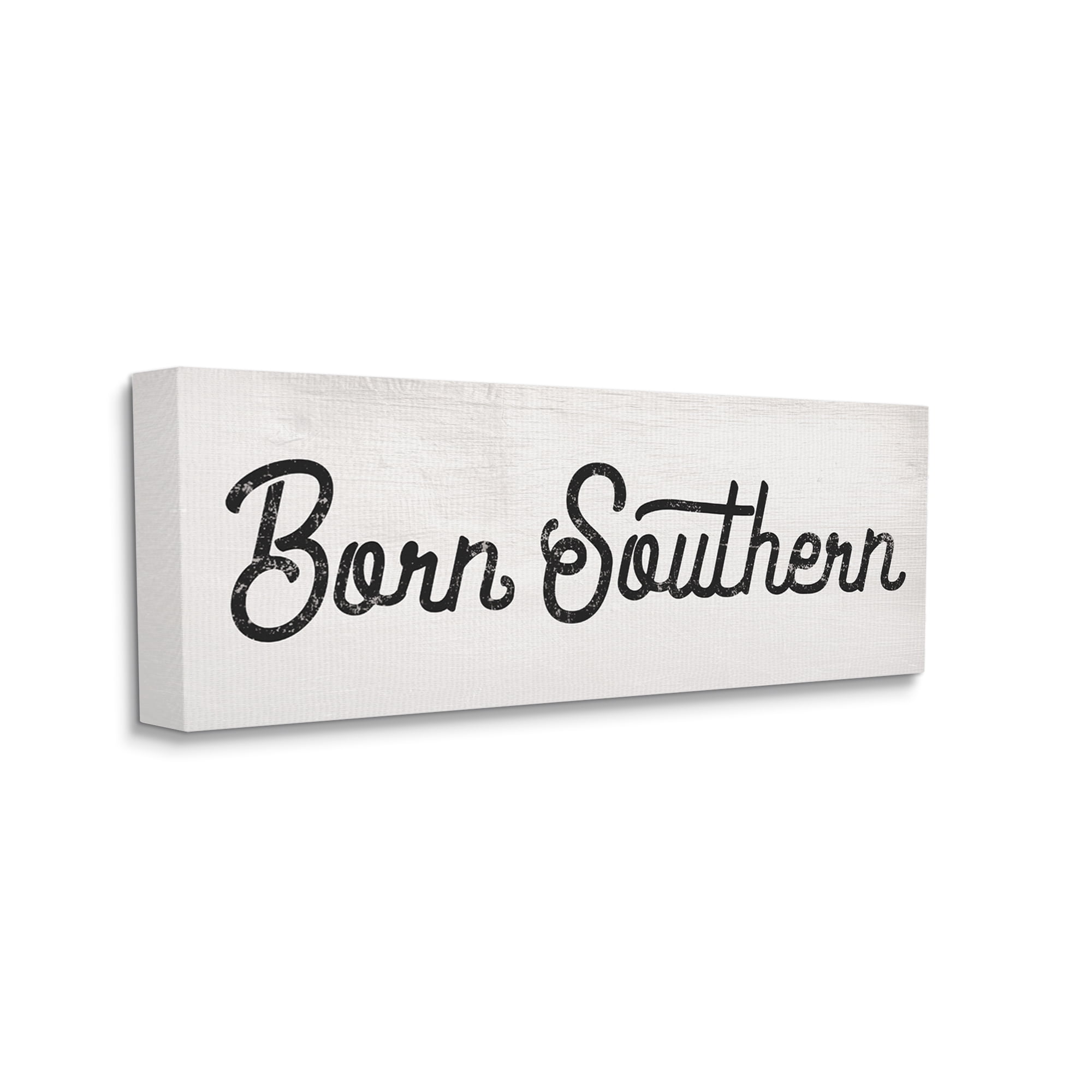 Stupell Industries Born Southern Quaint Country Phrase Retro Typography Modern Painting Gallery-Wrapped Canvas Print Wall Art, 13 x 30, Design by Daphne Polselli