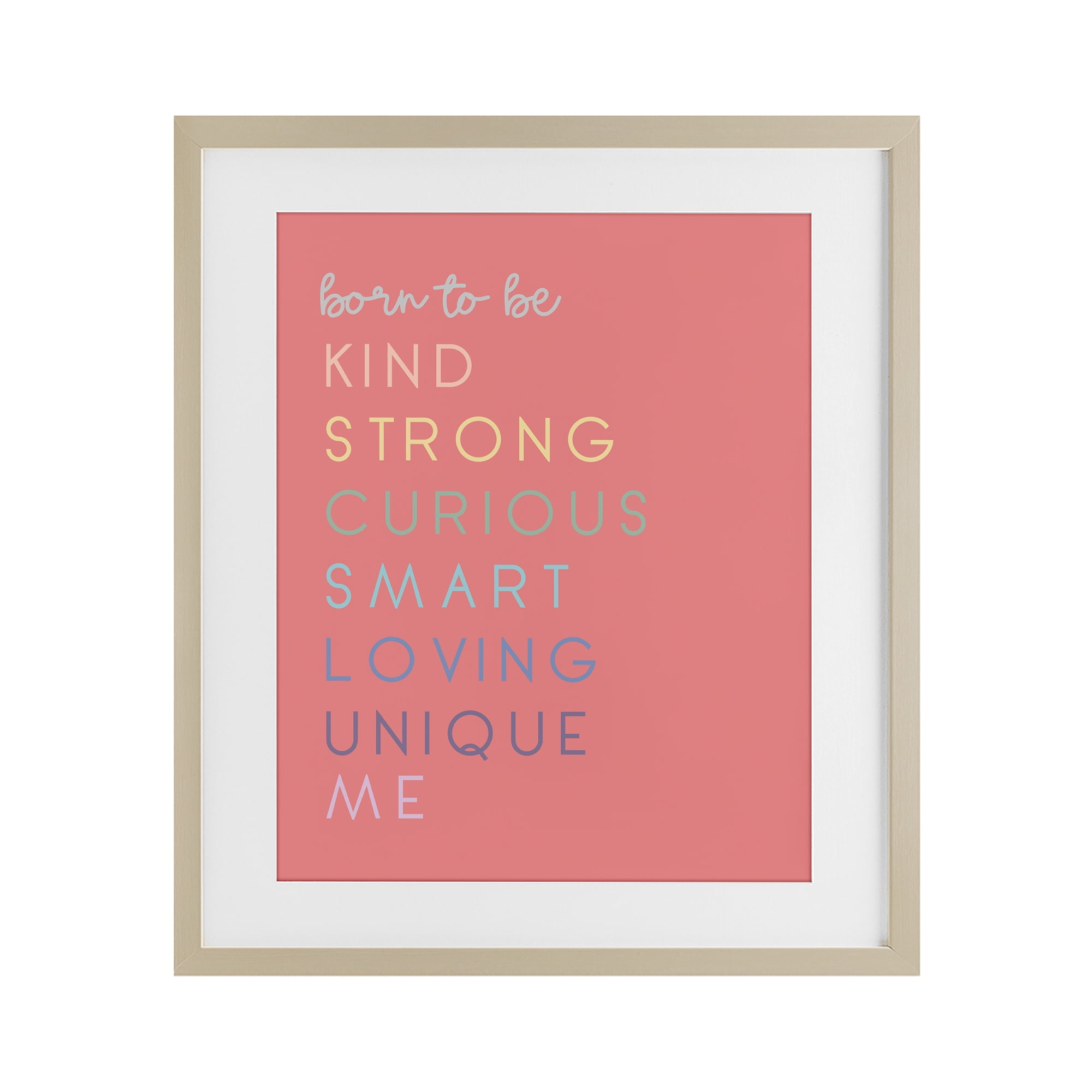 Stupell Industries Born To Be Adjectives Birch Framed Print Under Glass, design by Anna Quach