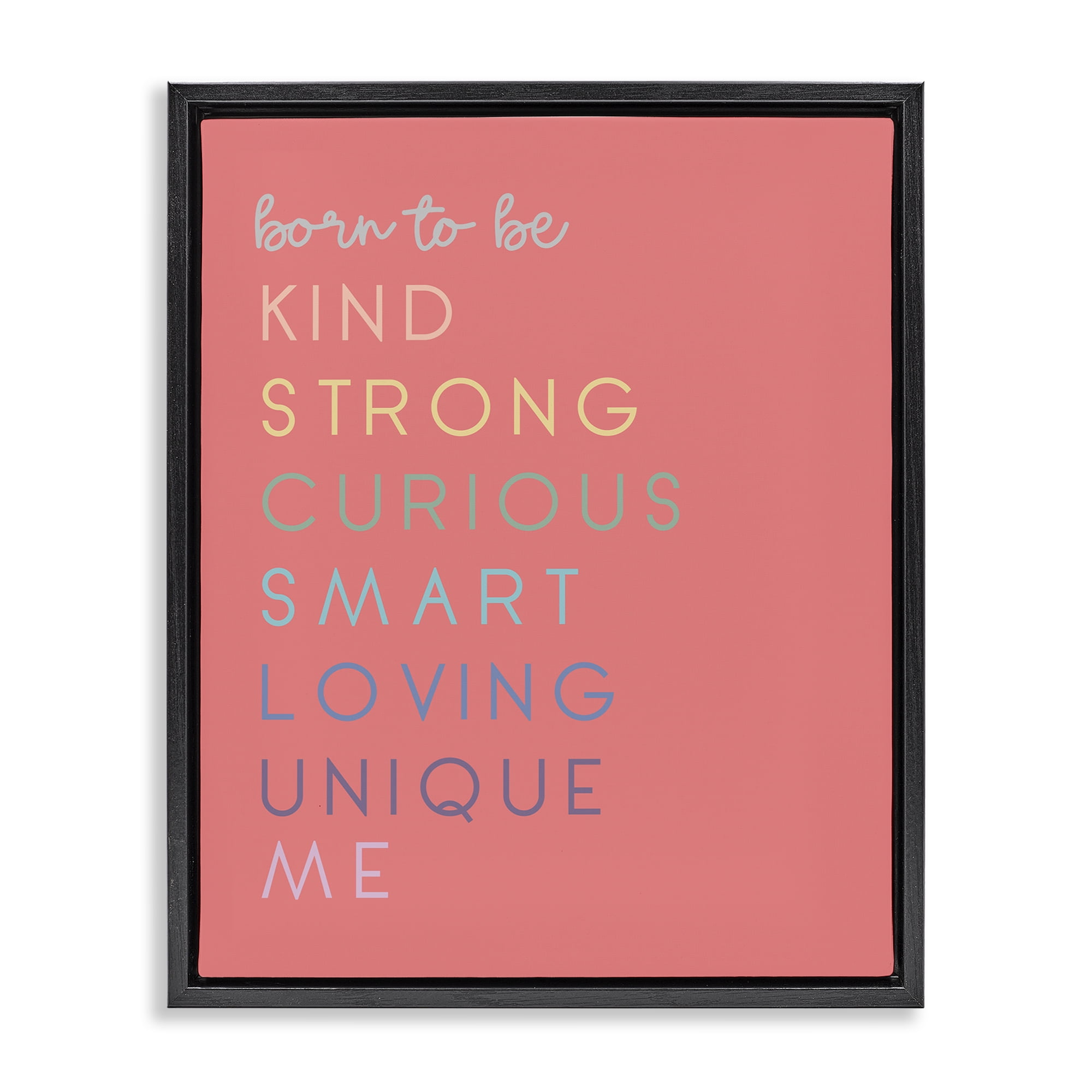 Stupell Industries Born To Be Adjectives Black Framed Floater Canvas Wall Art, design by Anna Quach