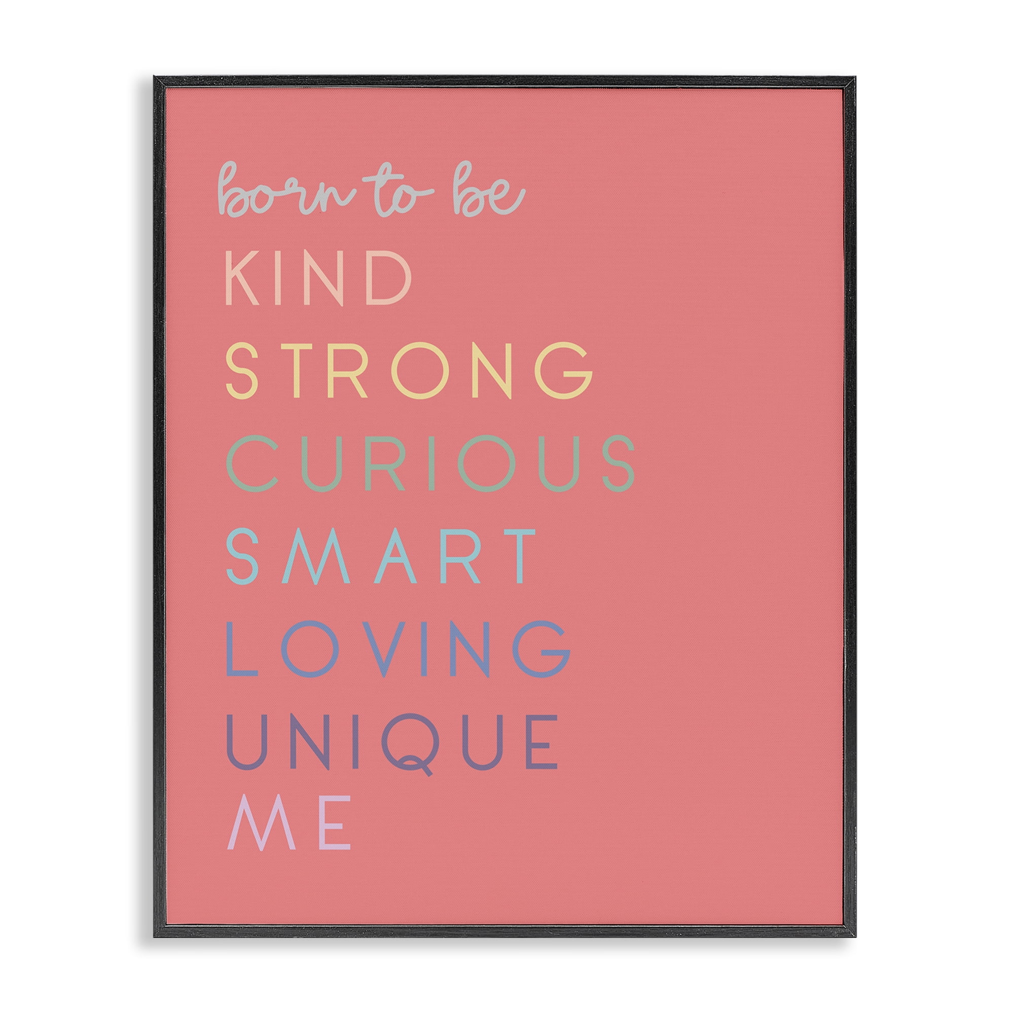 Stupell Industries Born To Be Adjectives Black Framed Giclee Art, design by Anna Quach