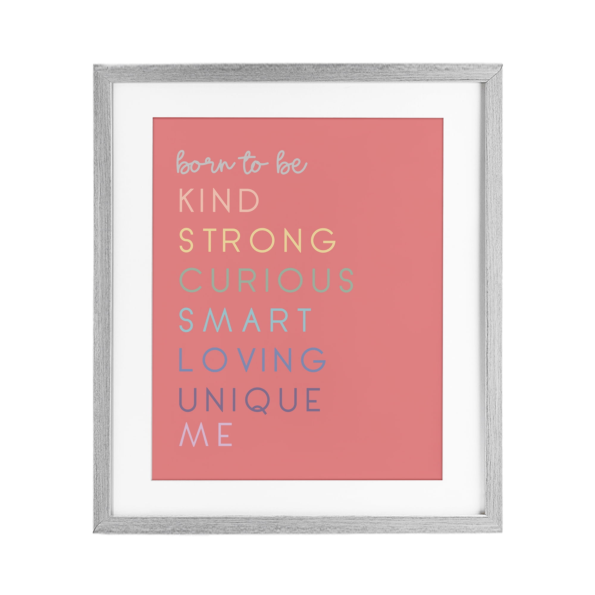 Stupell Industries Born To Be Adjectives Gray Framed Print Under Glass, design by Anna Quach