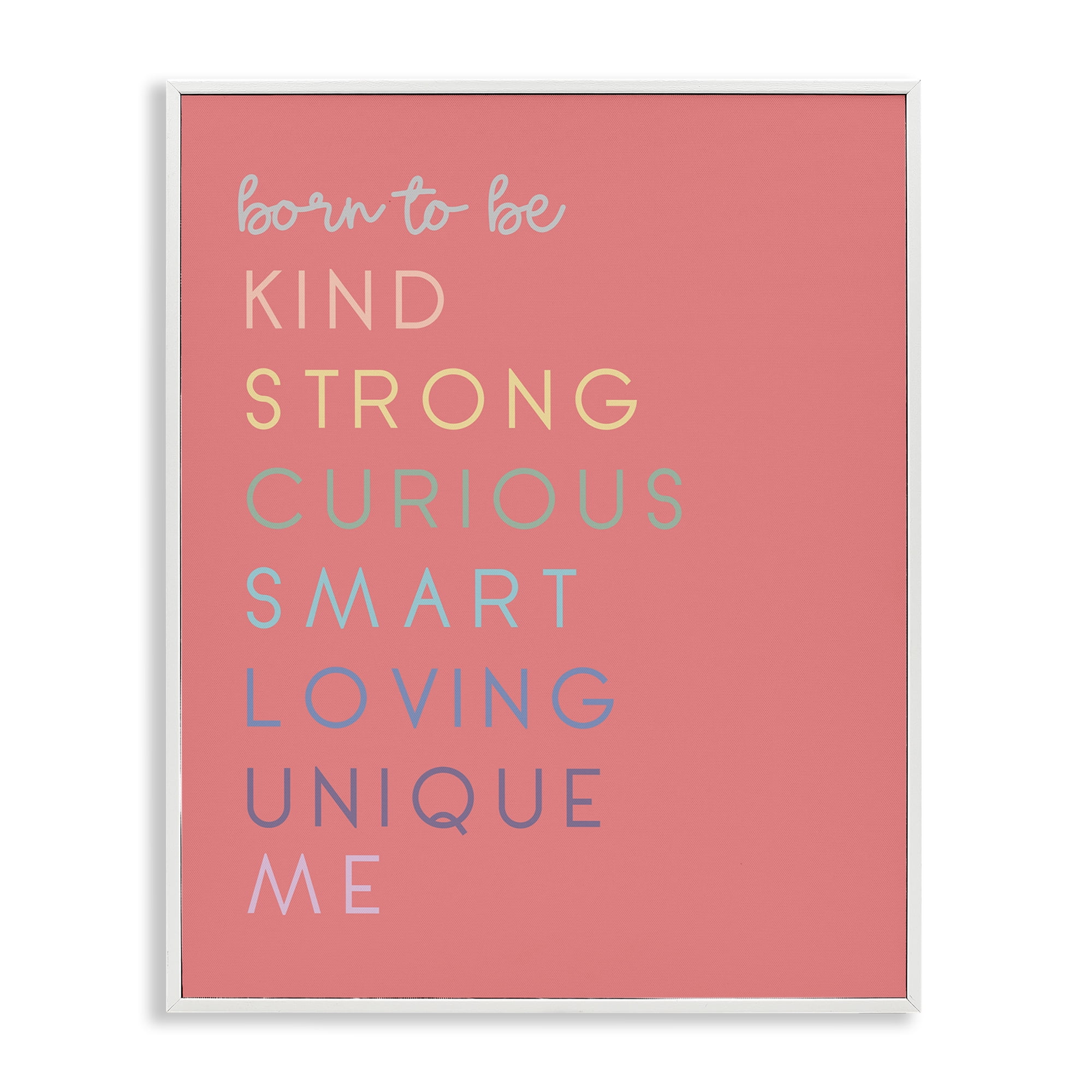 Stupell Industries Born To Be Adjectives White Framed Giclee Art, design by Anna Quach
