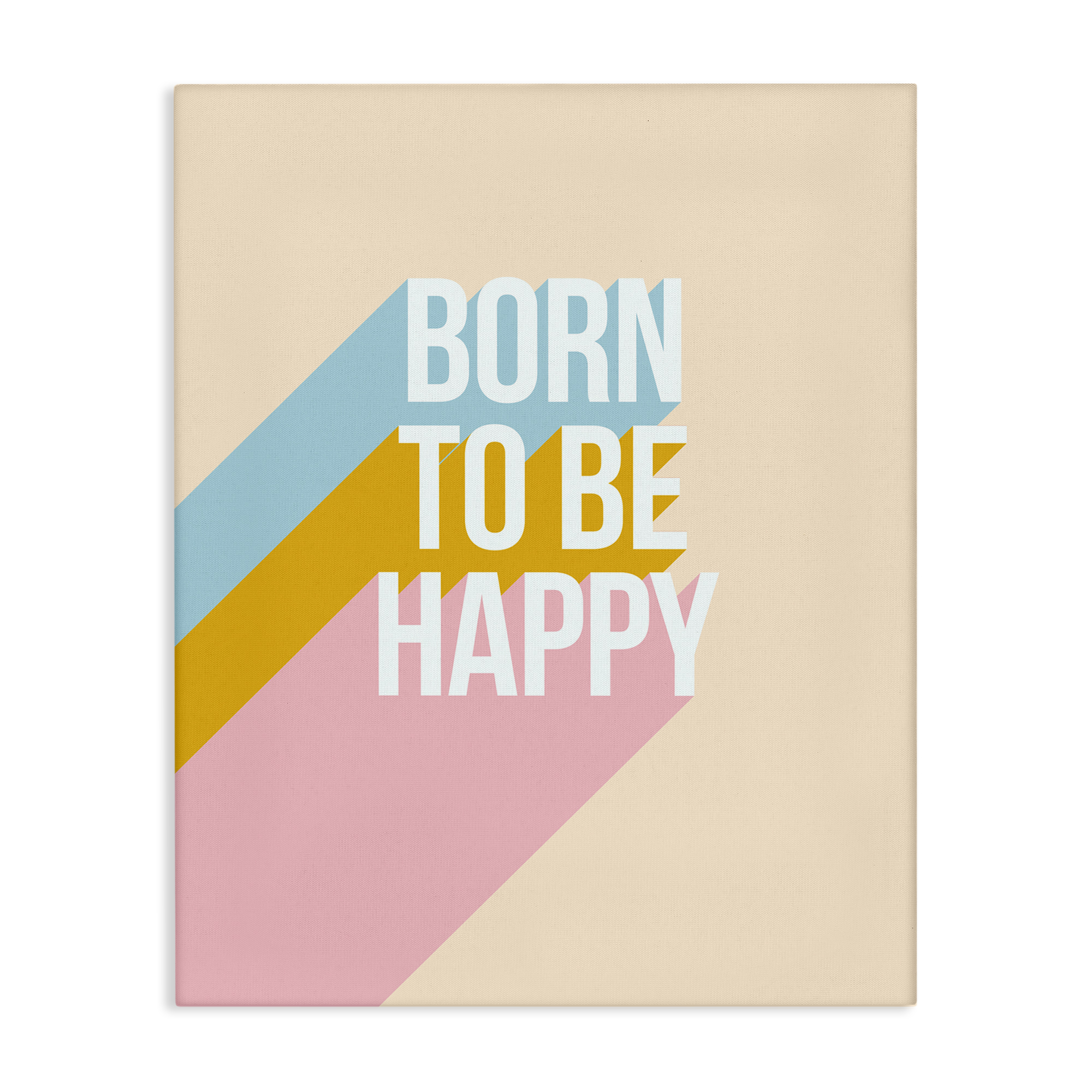 Stupell Industries Born To Be Happy Pastel Text & Numbers Painting Wrapped Canvas Art Print Wall Art, 30 x 40