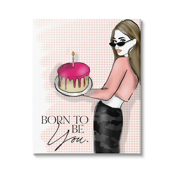 Stupell Industries Born To Be You Patterned Graphic Art Gallery Wrapped Canvas Print Wall Art, Design by Alison Petrie