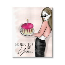 Stupell Industries Born To Be You Patterned Graphic Art Gallery Wrapped Canvas Print Wall Art, Design by Alison Petrie