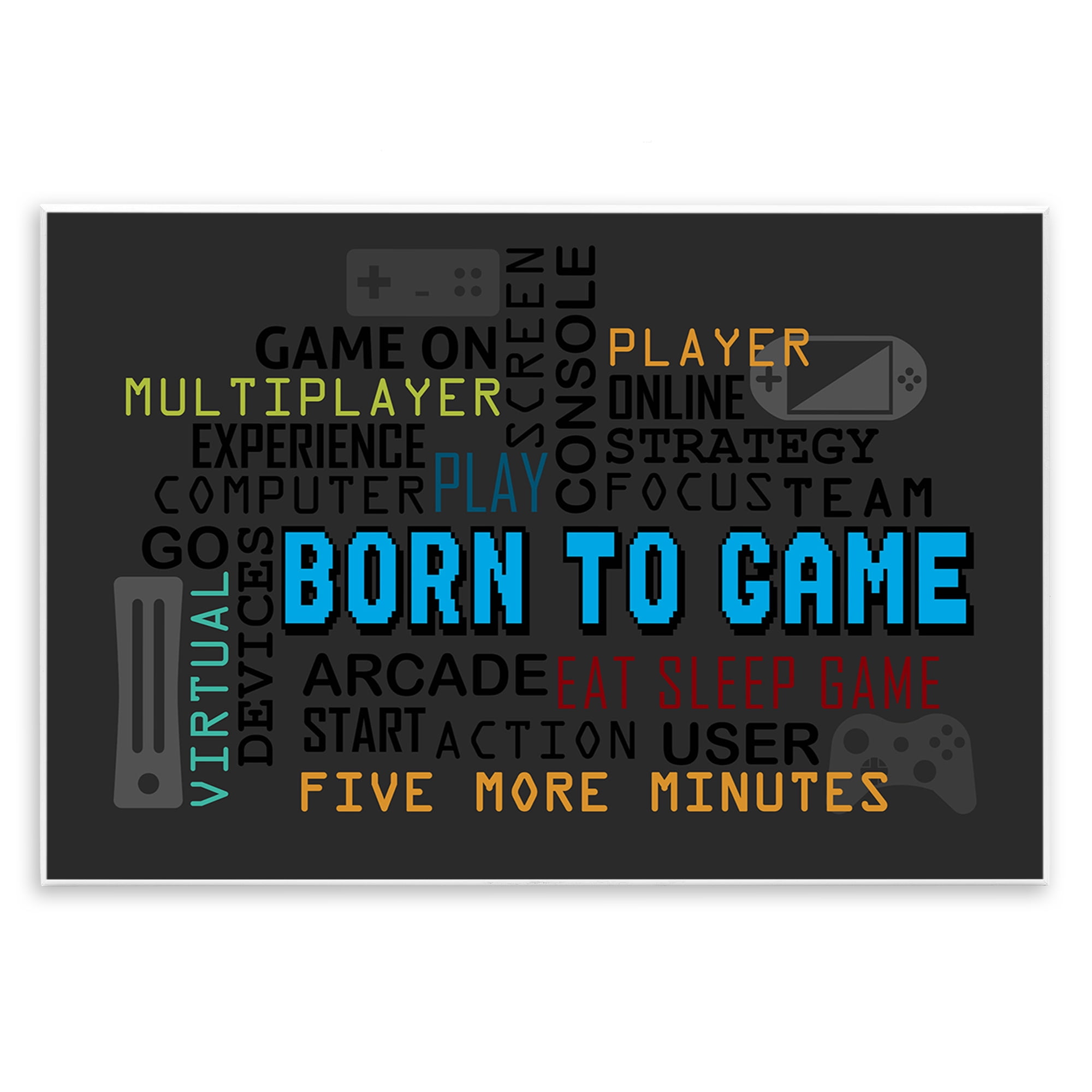 Stupell Industries Born To Game Arcade Wall Plaque Art, design by Kim Allen