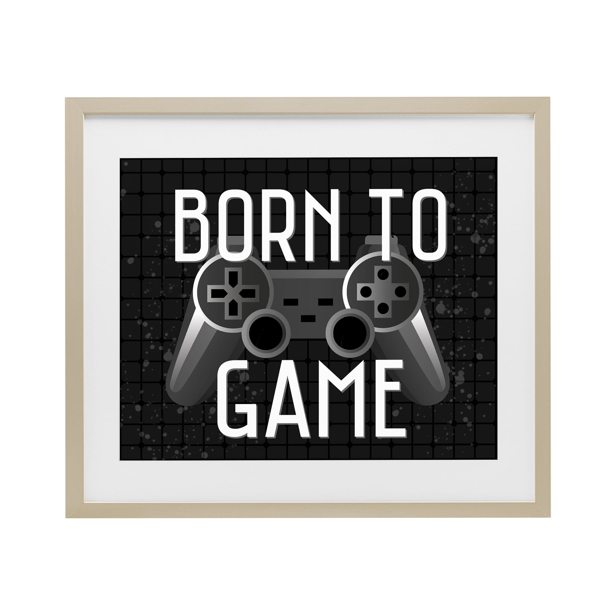 Stupell Industries Born To Game Retro Birch Framed Print Under Glass, design by Kim Allen
