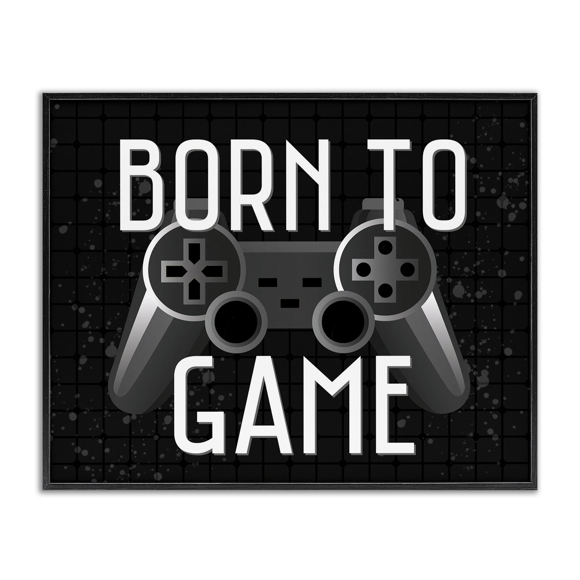 Stupell Industries Born To Game Retro Black Framed Giclee Art, design by Kim Allen