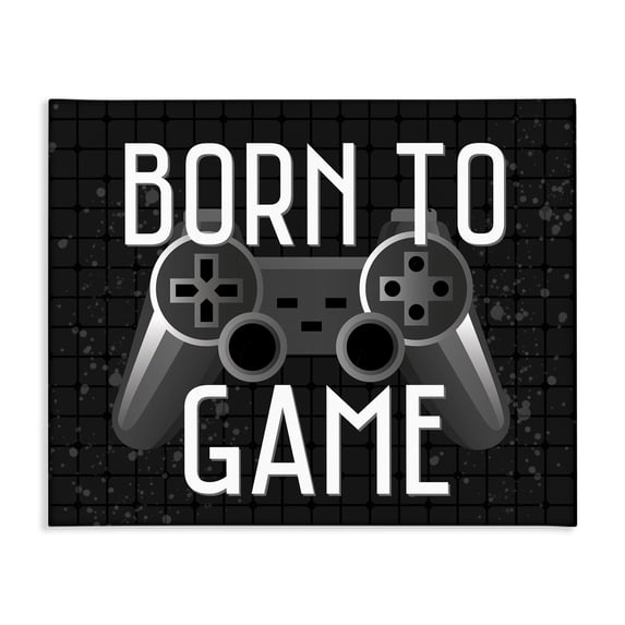 Stupell Industries Contemporary Born To Game Retro Canvas Art, 48 x 36, by Kim Allen