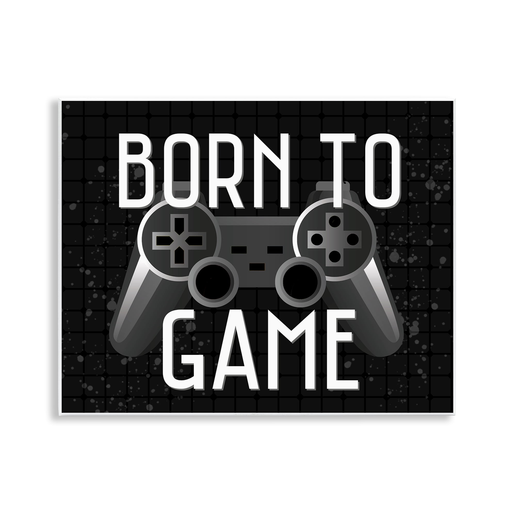 Stupell Industries Born To Game Retro Wall Plaque Art, design by Kim Allen